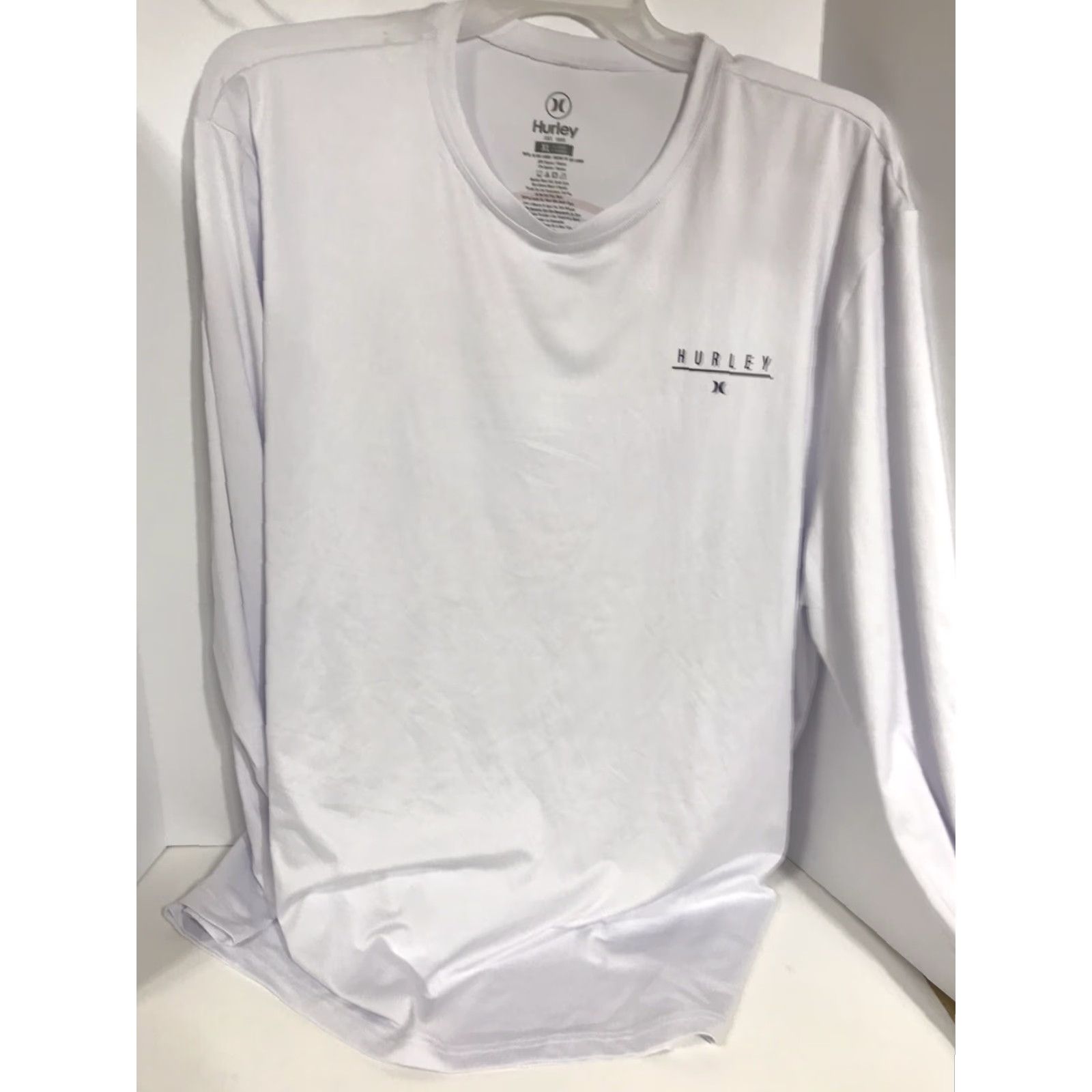 Hurley Hurley Dri-Fit T-Shirt Men XL White Logo Long Sleeve All Seasons Size US XL / EU 56 / 4 - 3 Thumbnail