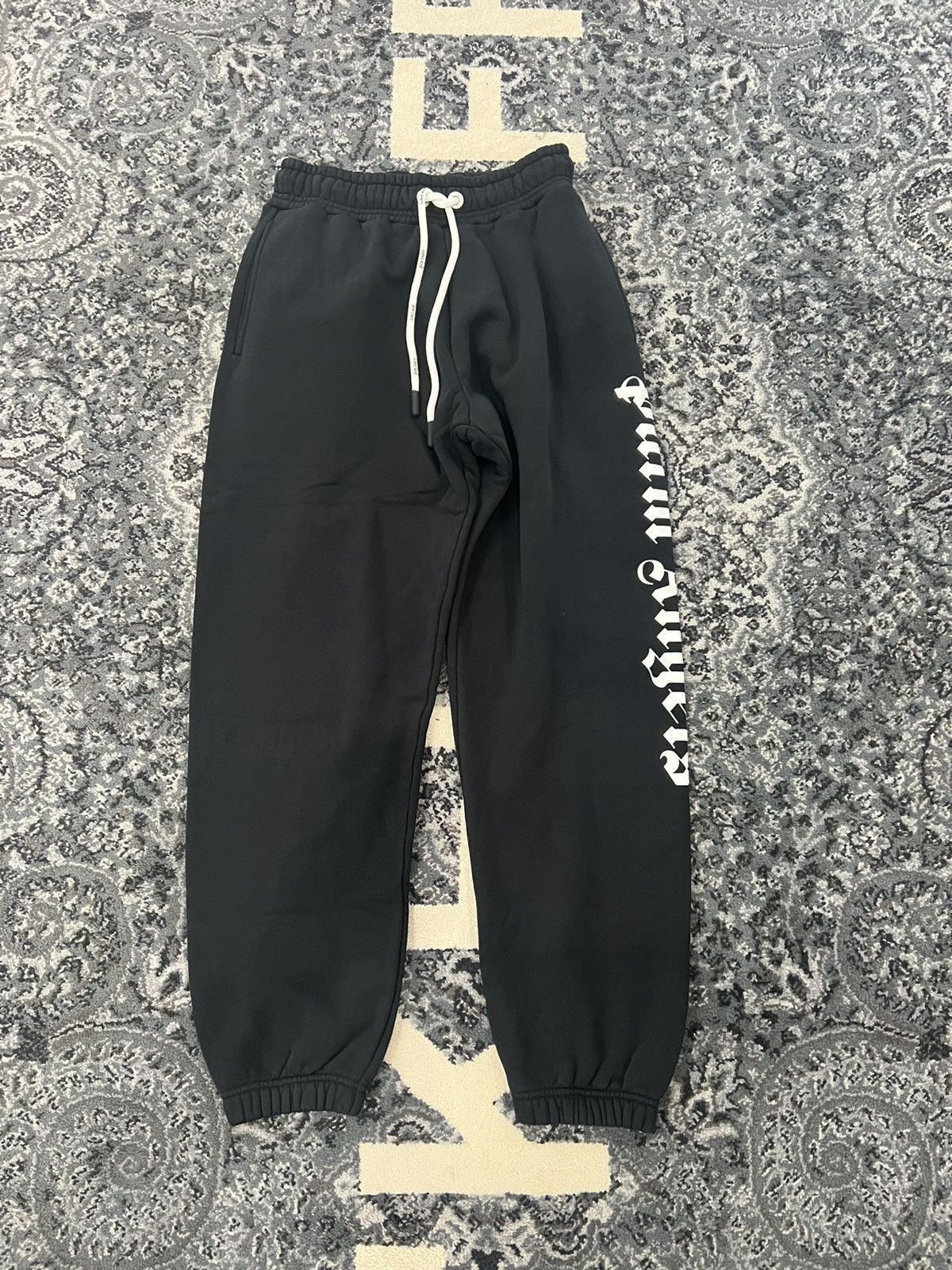 image of Palm Angels “Side Logo” Sweatpants - Size Large - (Black), Men's