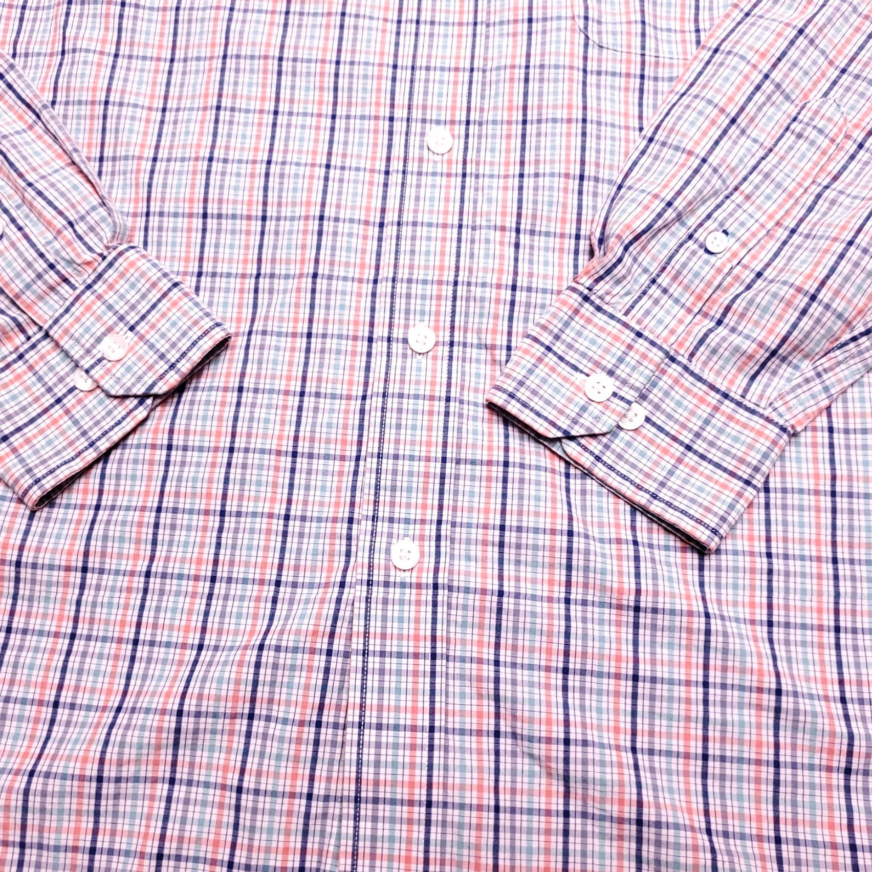 Roundtree & Yorke VINTAGE Roundtree & Yorke Shirt Men L Blue Plaid Button Long Sleeve 100% Cotton Casual Size US L / EU 52-54 / 3 - 4 Thumbnail