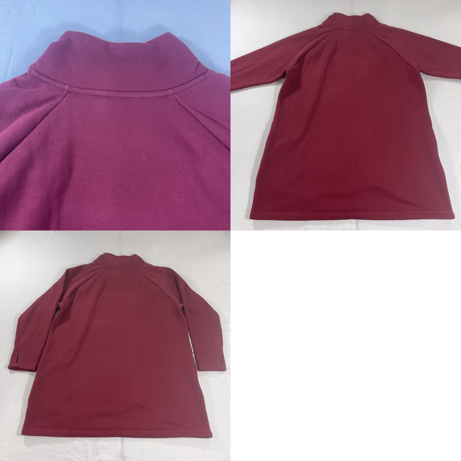 Athleta Athleta Women's 2X Cozy Karma Sweatshirt Dress Asymmetrical Burgundy Zip Pockets Dress Size XXL / US 16-18 / IT 52-54 - 11 Thumbnail