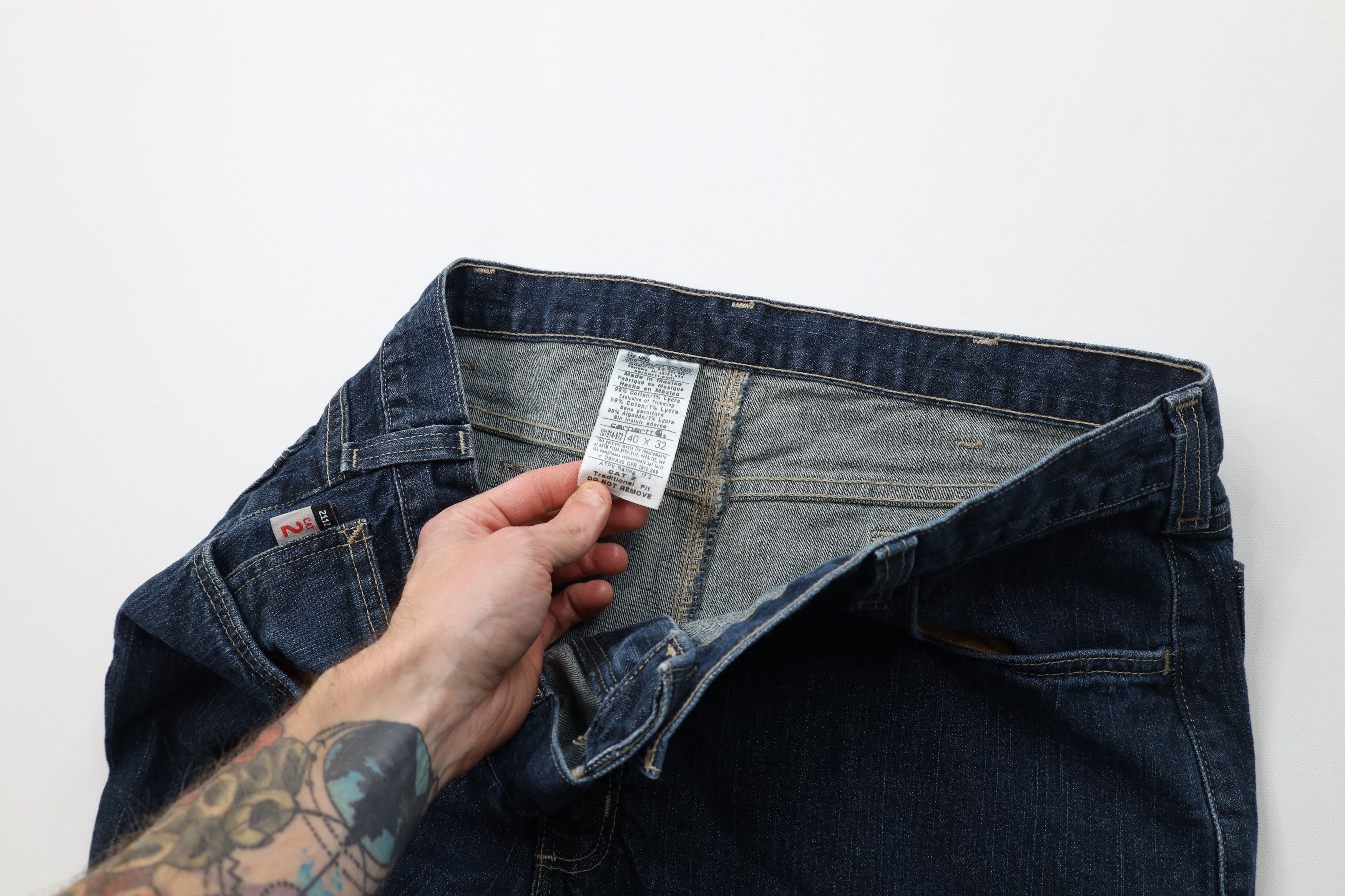 Carhartt Vintage Carhartt FR Resistant Wide Leg Dungaree Jeans Blue Size US 40 / EU 56 - 8 Thumbnail