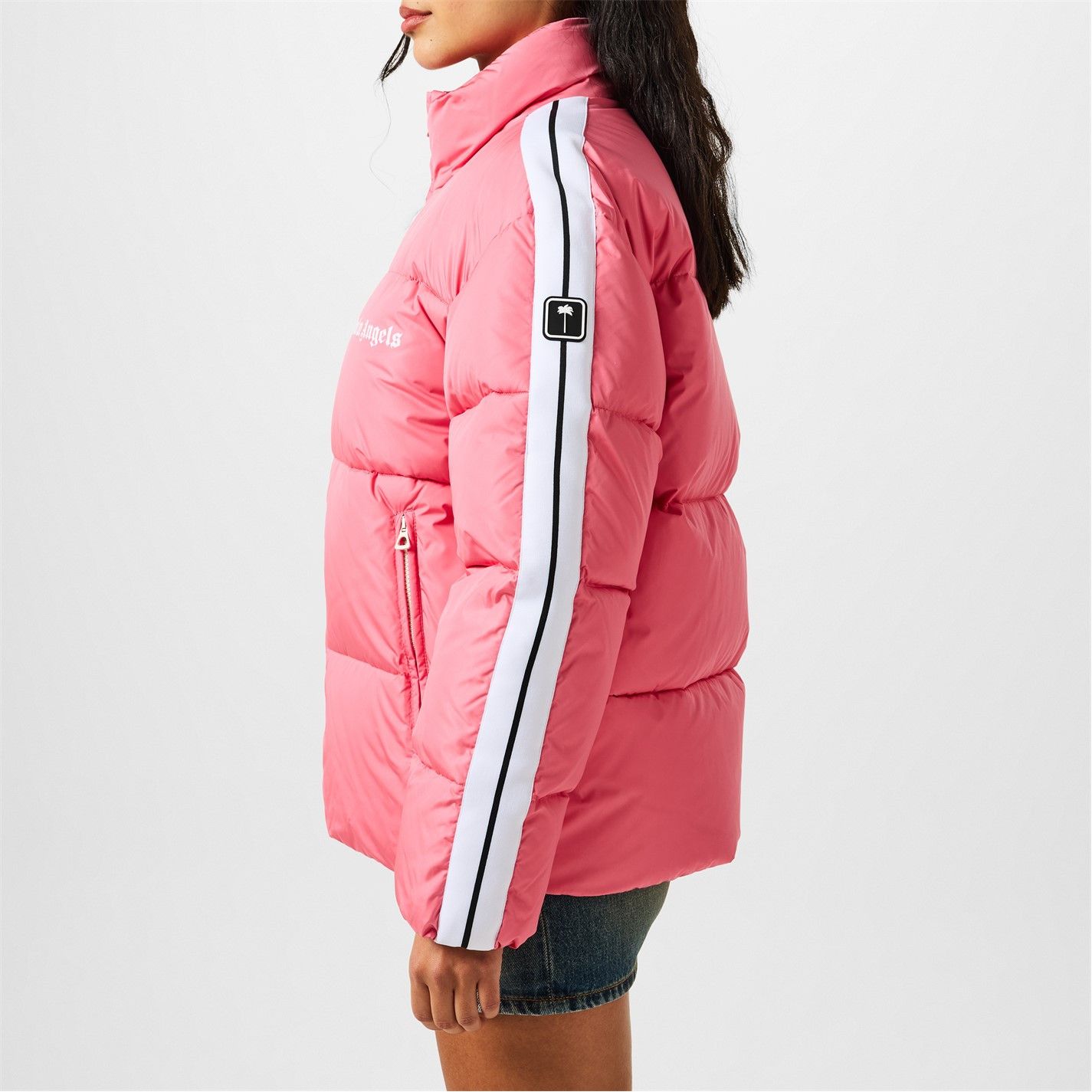 Palm Angels o1g2r1mq0325 Down Puffer Jacket in Pink & White Size S / US 4 / IT 40 - 4 Thumbnail