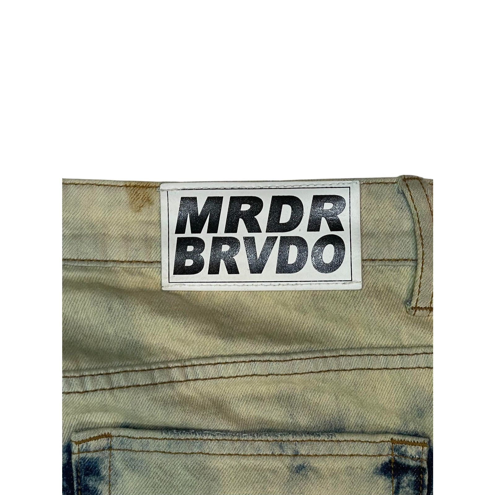 Who Decides War WDW Bleached Scripture Denim Dark Wash Jeans Size US 34 / EU 50 - 6 Thumbnail
