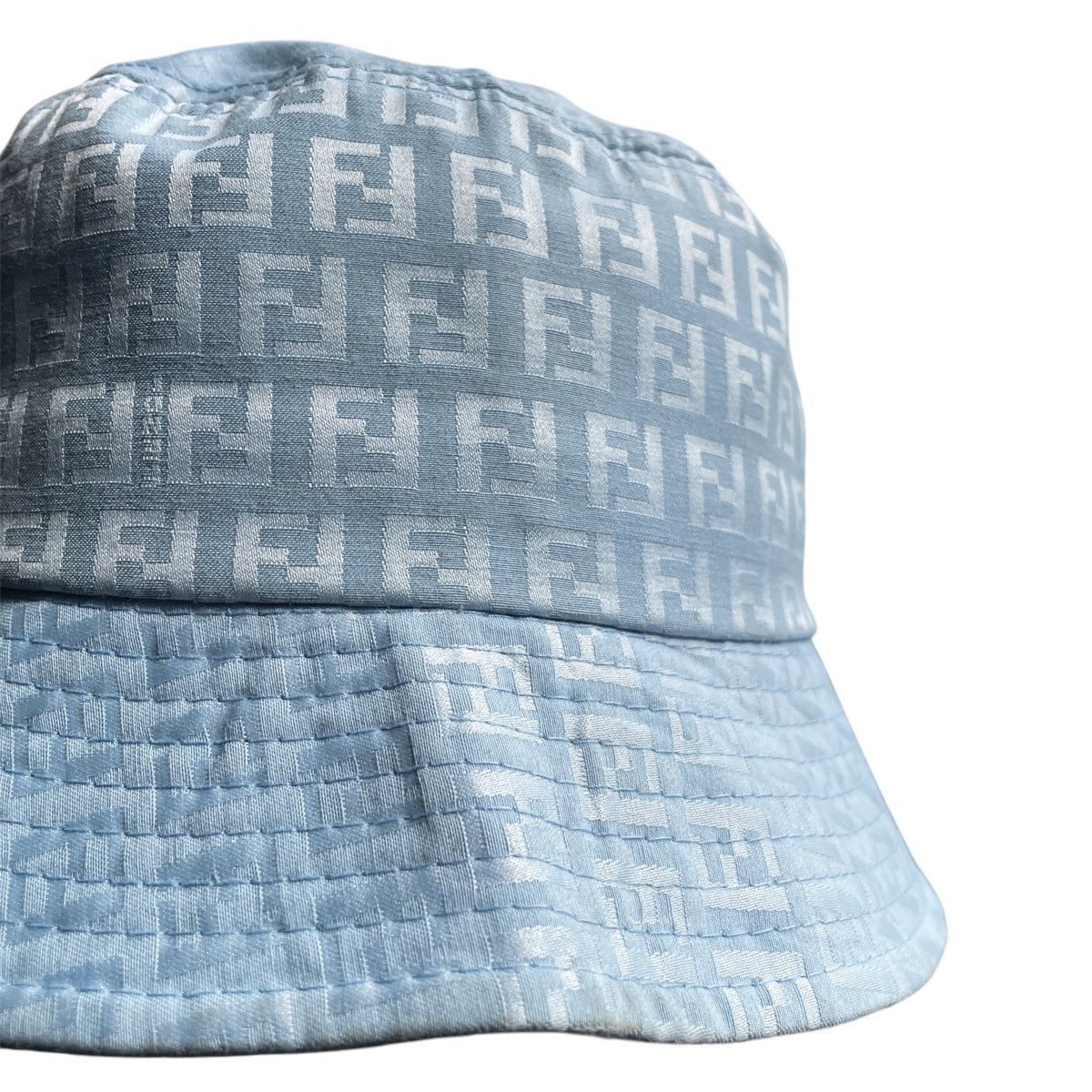 Fendi × Vintage Vintage Fendi Baby Blue “Zucchini” Monogram Bucket Hat Size ONE SIZE - 2 Thumbnail