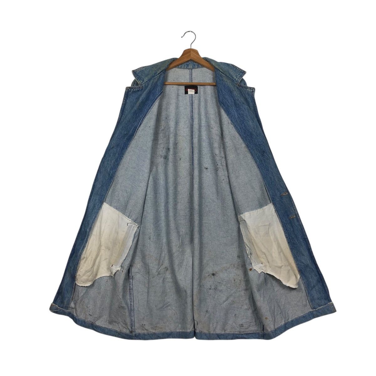 Japanese Brand 📌Vintage Denim Long Jacket Biker Sunbelt Made in Usa Size US M / EU 48-50 / 2 - 17 Thumbnail