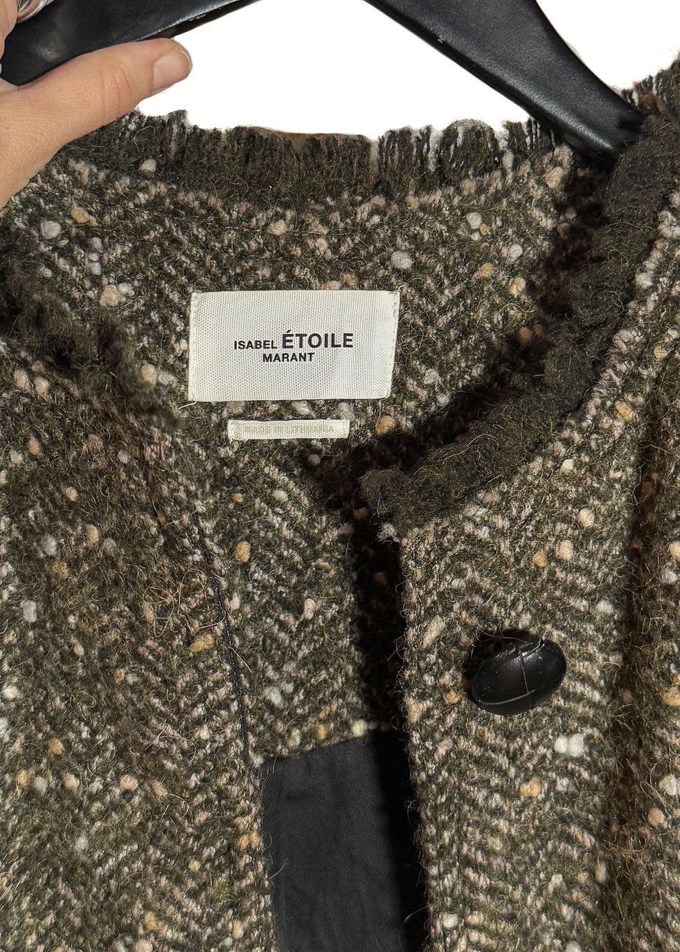 Isabel Marant Etoile Isabel Marant Etoile Green Tweed Jardy Wool Long Coat Size S / US 4 / IT 40 - 9 Thumbnail