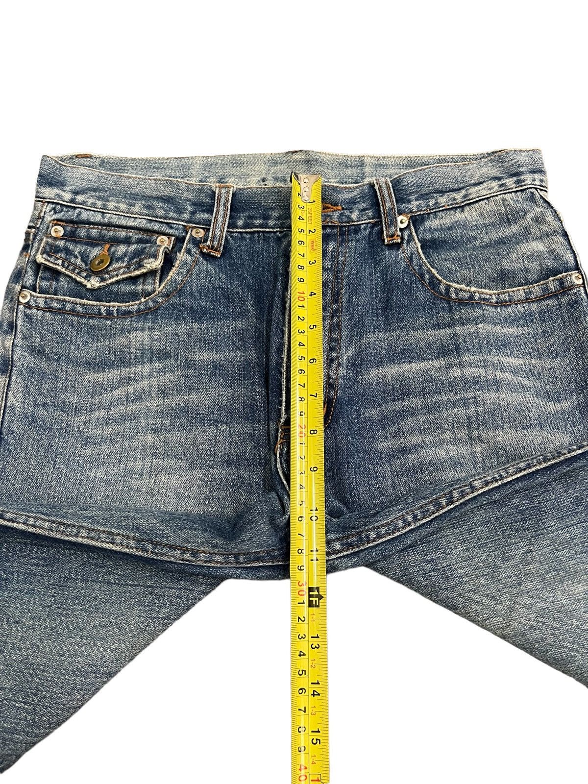 14th Addiction Vintage Japanese Brand Blue Wash Distress Straight Cut Jeans Size US 32 / EU 48 - 14 Thumbnail