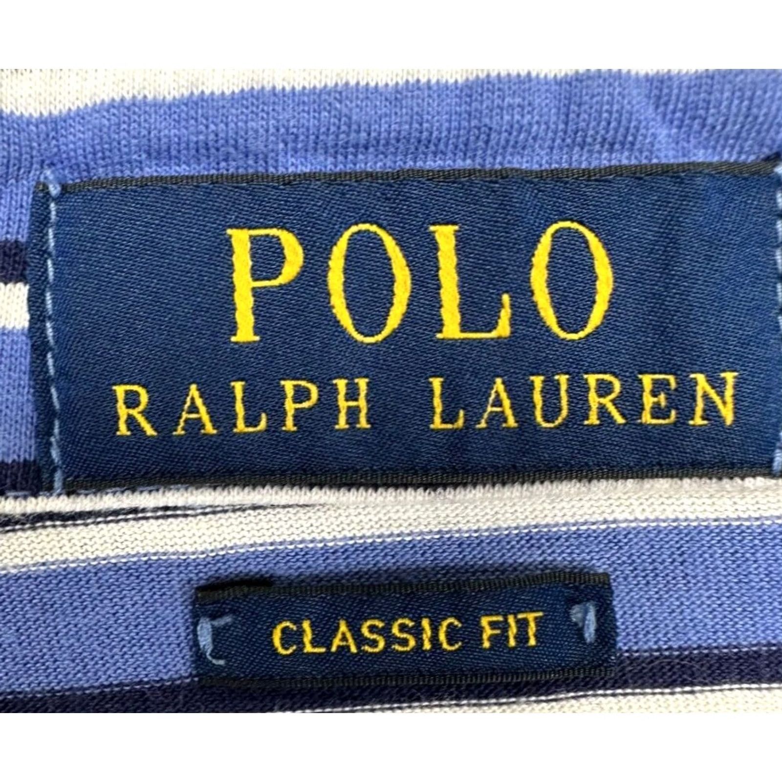 Polo Ralph Lauren Polo Ralph Lauren Shirt Adult Large Blue Striped Polo Classic Fit Pony Rugby Men Size US L / EU 52-54 / 3 - 4 Thumbnail