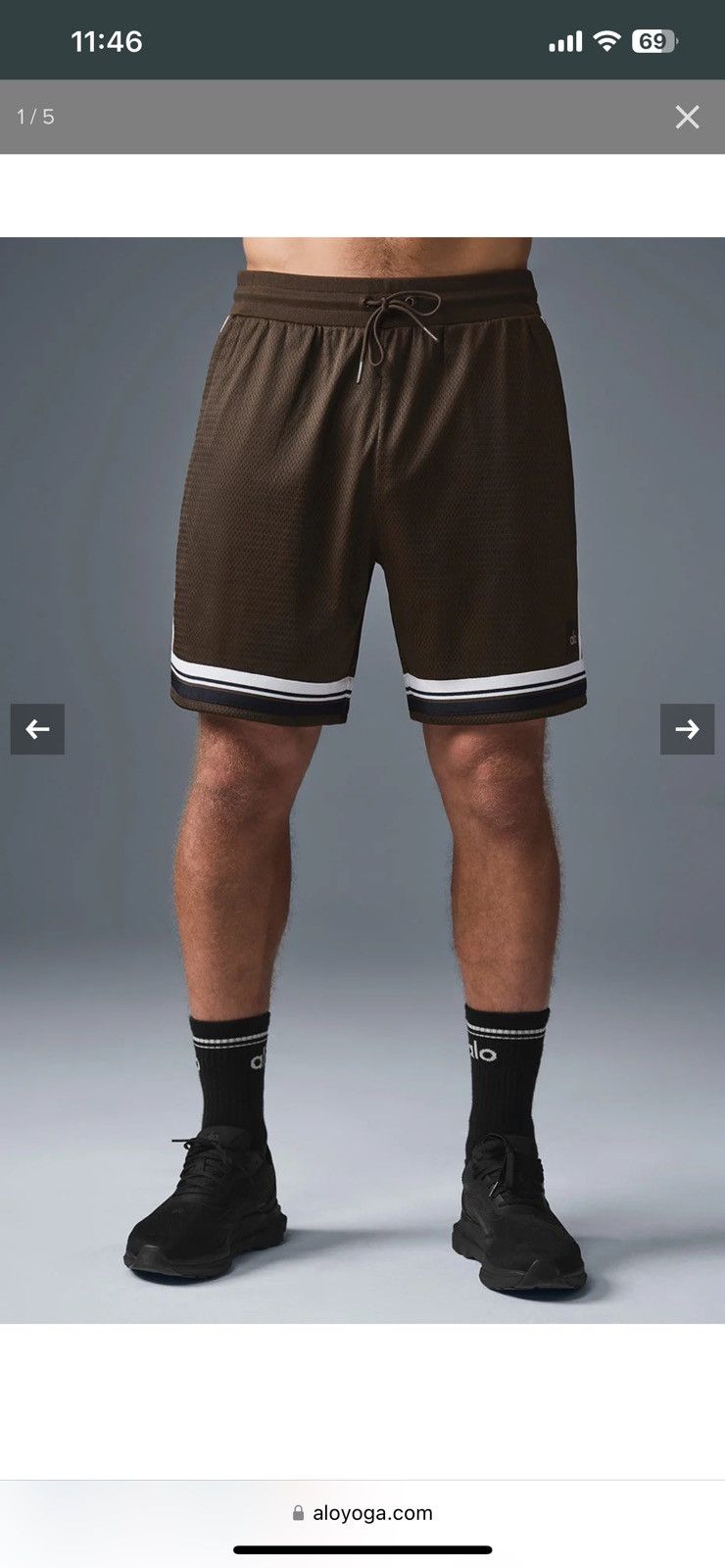 Alo Alo Brown Key Mesh Basketball Short Size US 32 / EU 48 - 3 Thumbnail