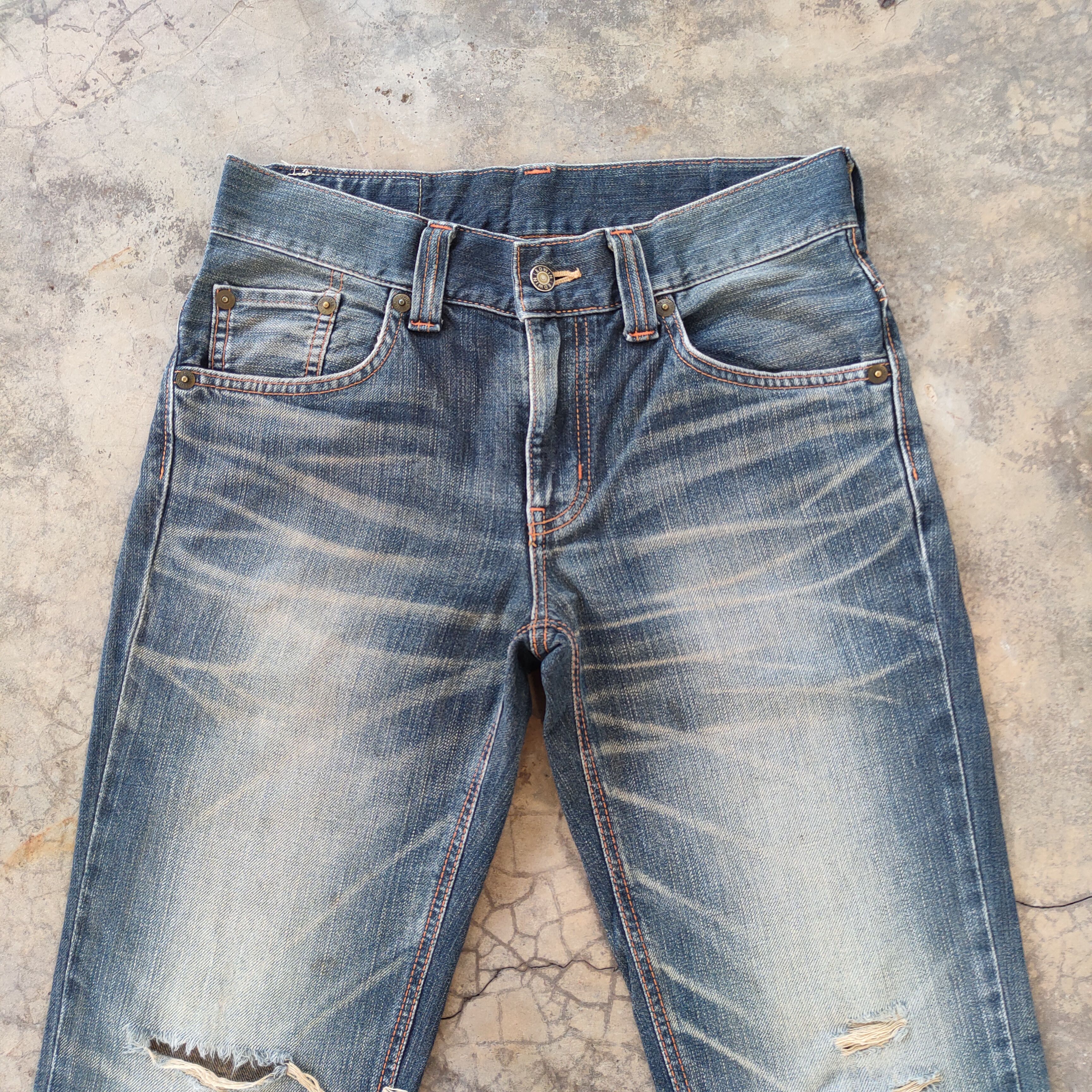 Edwin VINTAGE EDWIN FLARE FADED DISTRESSED JEANS DENIM PANTS Size US 31 - 2 Thumbnail
