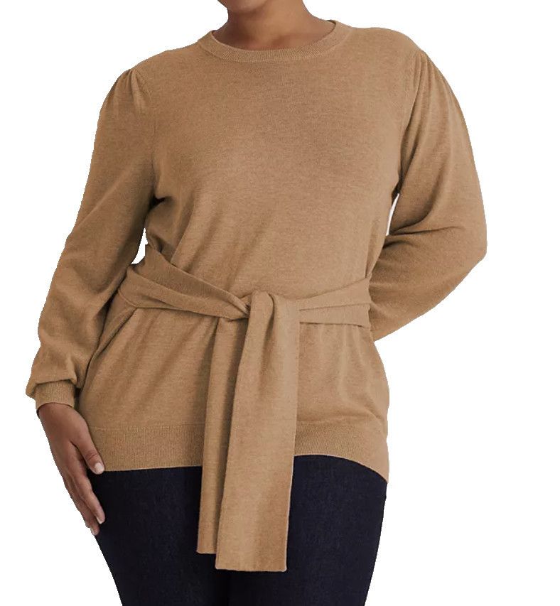 Polo Ralph Lauren LAUREN Ralph Lauren Plus Size Belted Sweater Camel 3X Size 3XL / US 20-22 - 1 Thumbnail