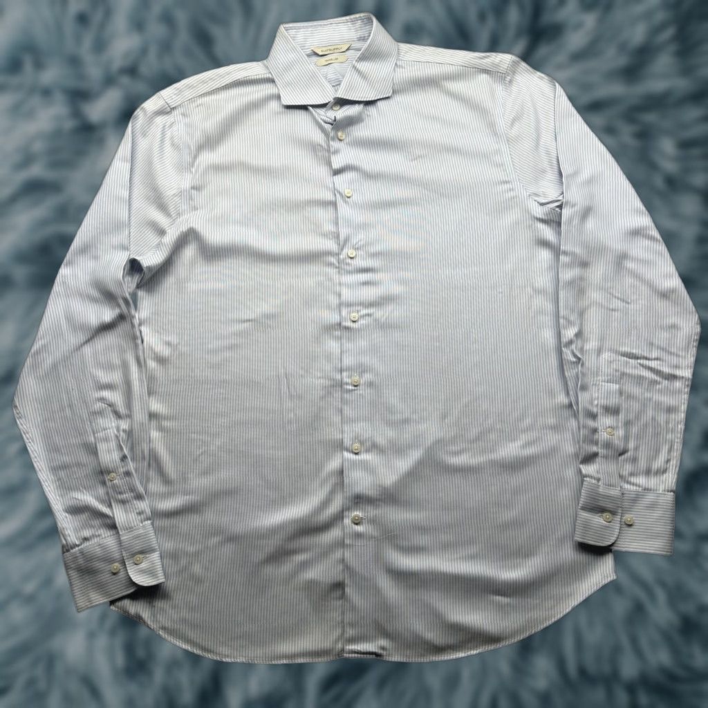 Suitsupply Suitsupply Traveller Extra Slim Fit Dress Shirt Mens XL 17 43 Long Sleeve Striped Blue White Size 46R - 1 Thumbnail
