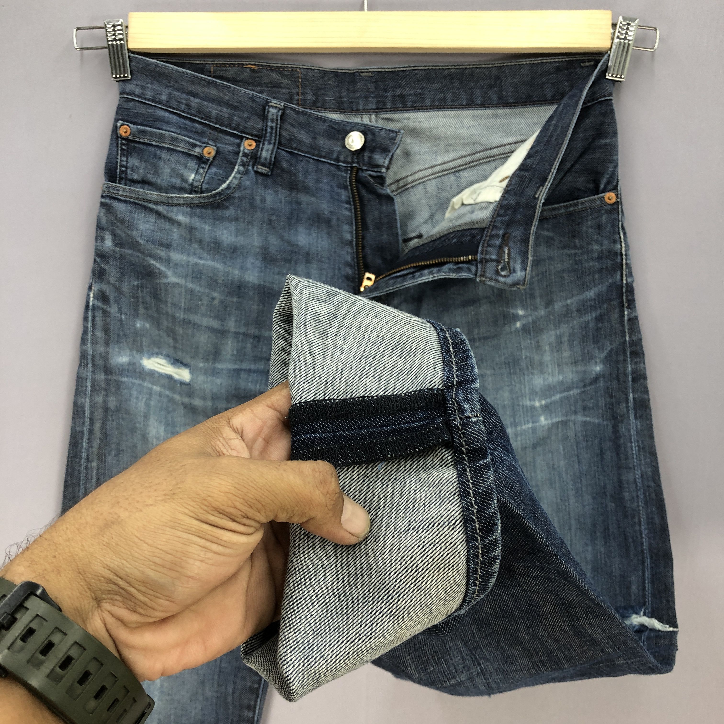 Levi's × Vintage Vintage Levis 511 Jeans Distressed Slim Skinny Tapered Denim Size US 32 / EU 48 - 8 Thumbnail