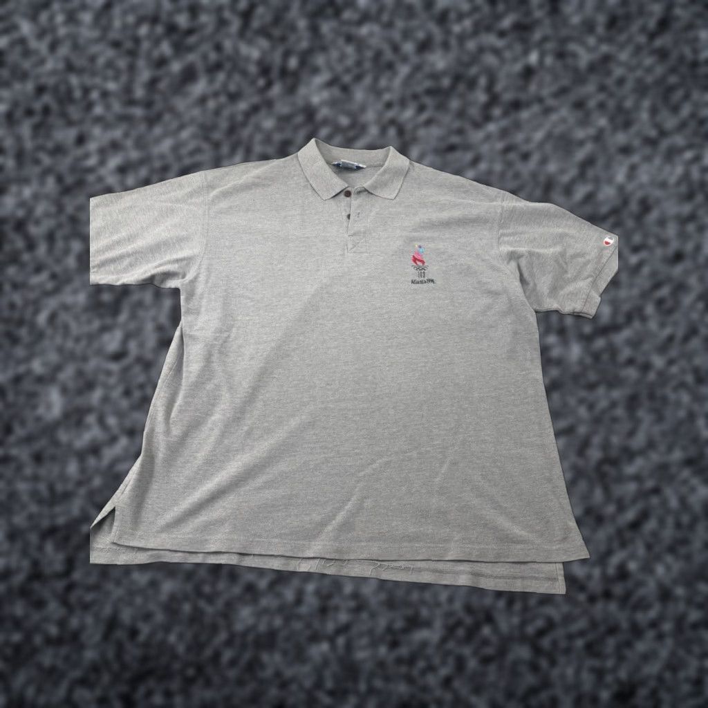 Champion VINTAGE 1996 Champion Polo Shirt Men XL Gray Atlanta Olympics 100th Anniversary Logo Golf Shirt Mens Size US XL / EU 56 / 4 - 1 Thumbnail