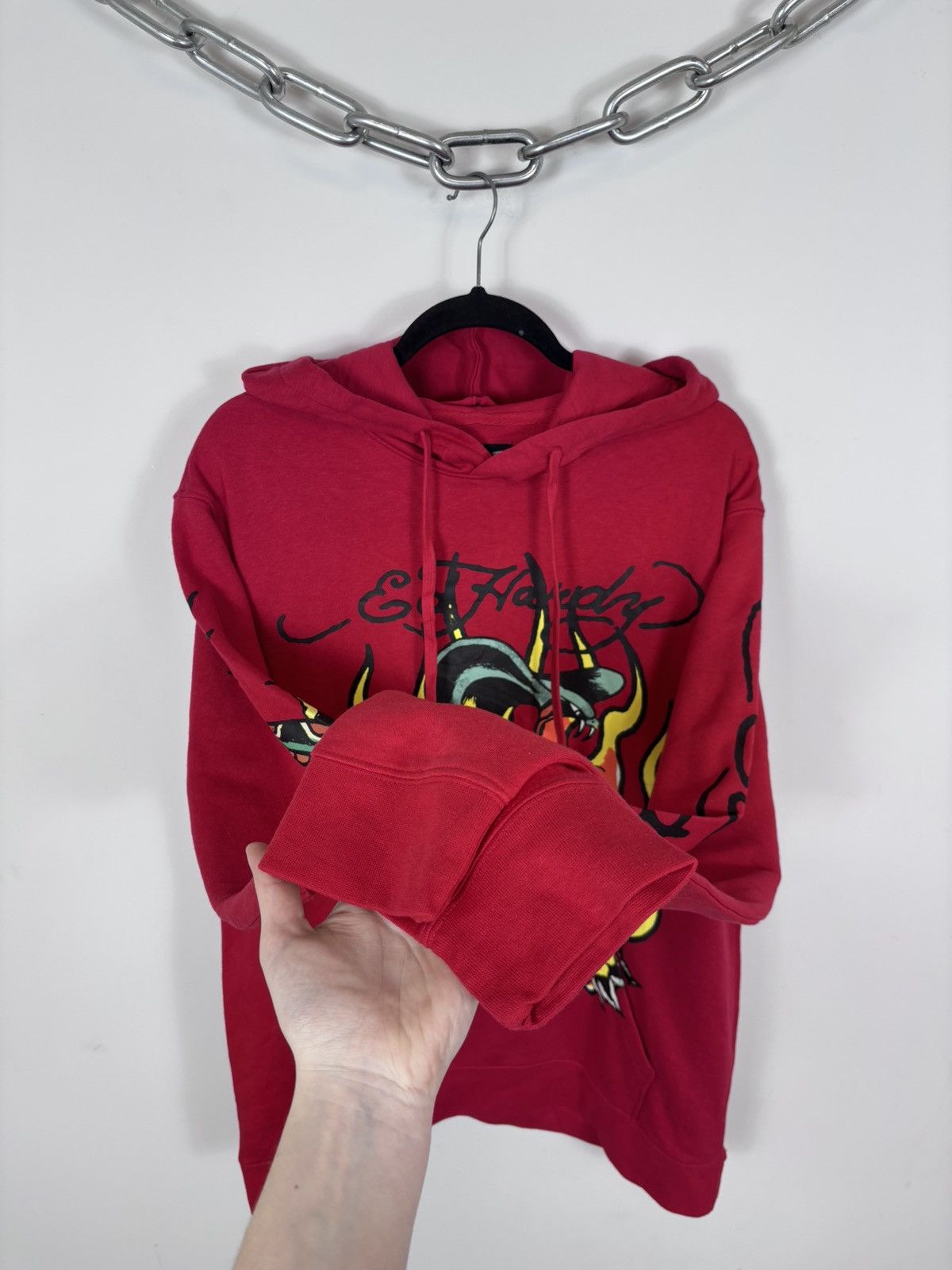 Ed Hardy Ed Hardy NWT Men’s Red Big Snake Skull Tattoo Logo Hoodie Size US M / EU 48-50 / 2 - 11 Thumbnail