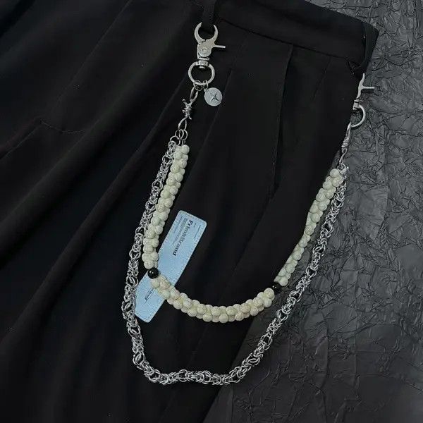 Jewelry Double Layered Steel Gemstone White Turquoise Wallet Chain Size ONE SIZE - 8 Thumbnail