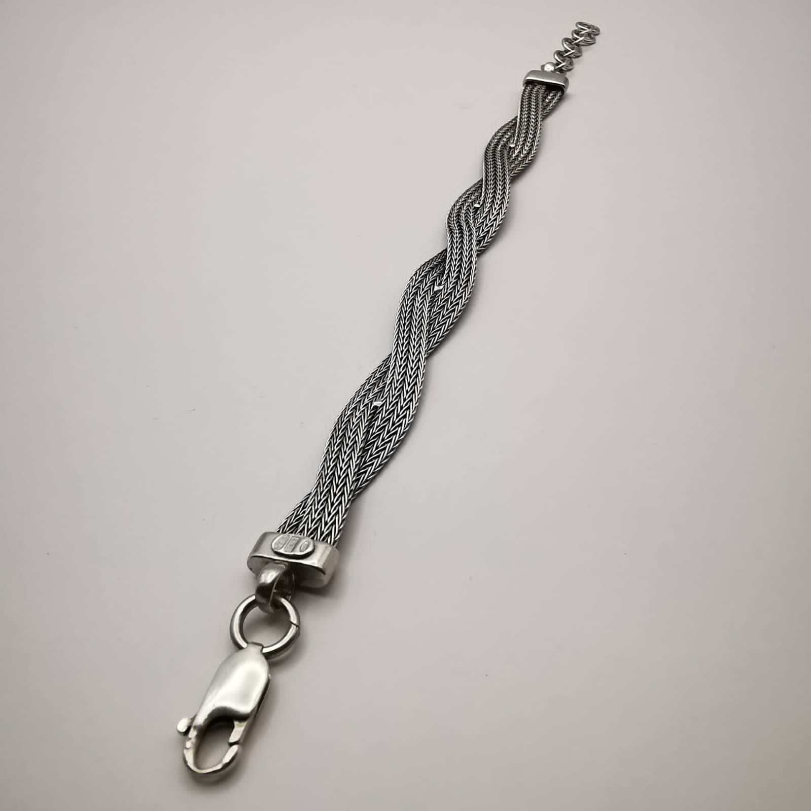 Sterling Silver Vintage Women's Bracelet,925 Sterling Silver Italy 11 g Size ONE SIZE - 3 Thumbnail