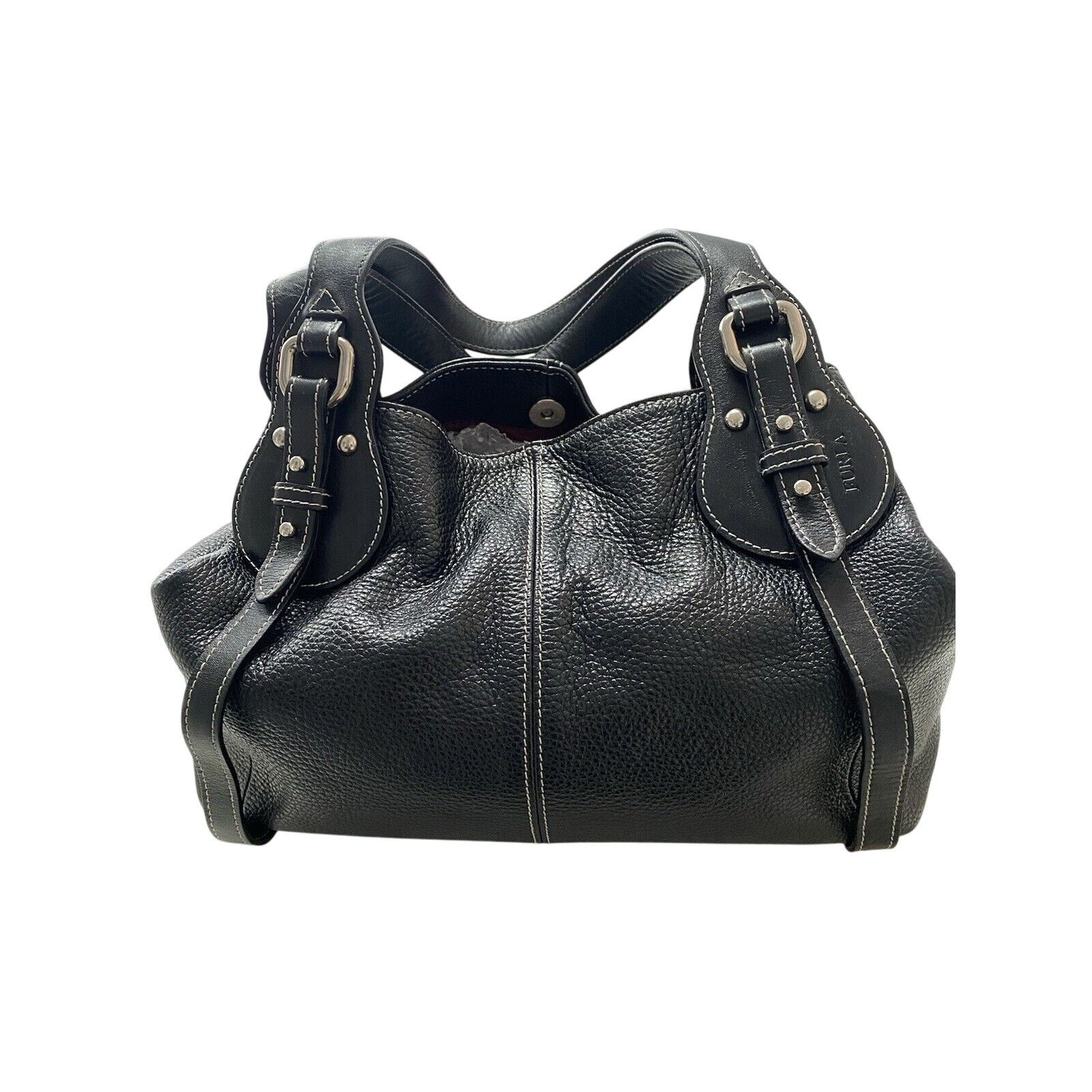 Furla Furla Soft Pebble Double Handle Black Hobo Bag Size ONE SIZE - 12 Thumbnail