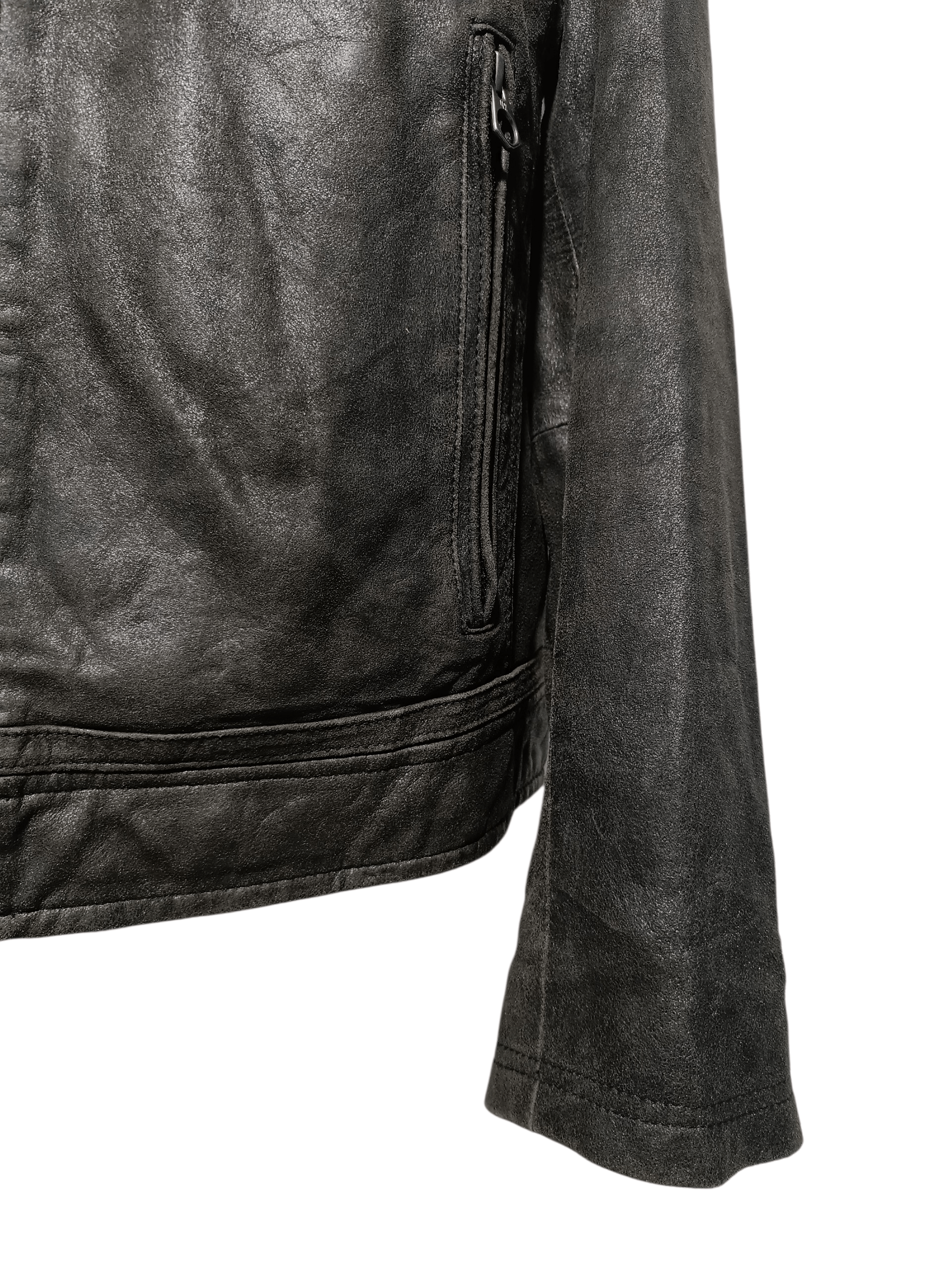 Japanese Brand Vintage Distressed Black Leather Jacket Biker Style Size US L / EU 52-54 / 3 - 6 Thumbnail