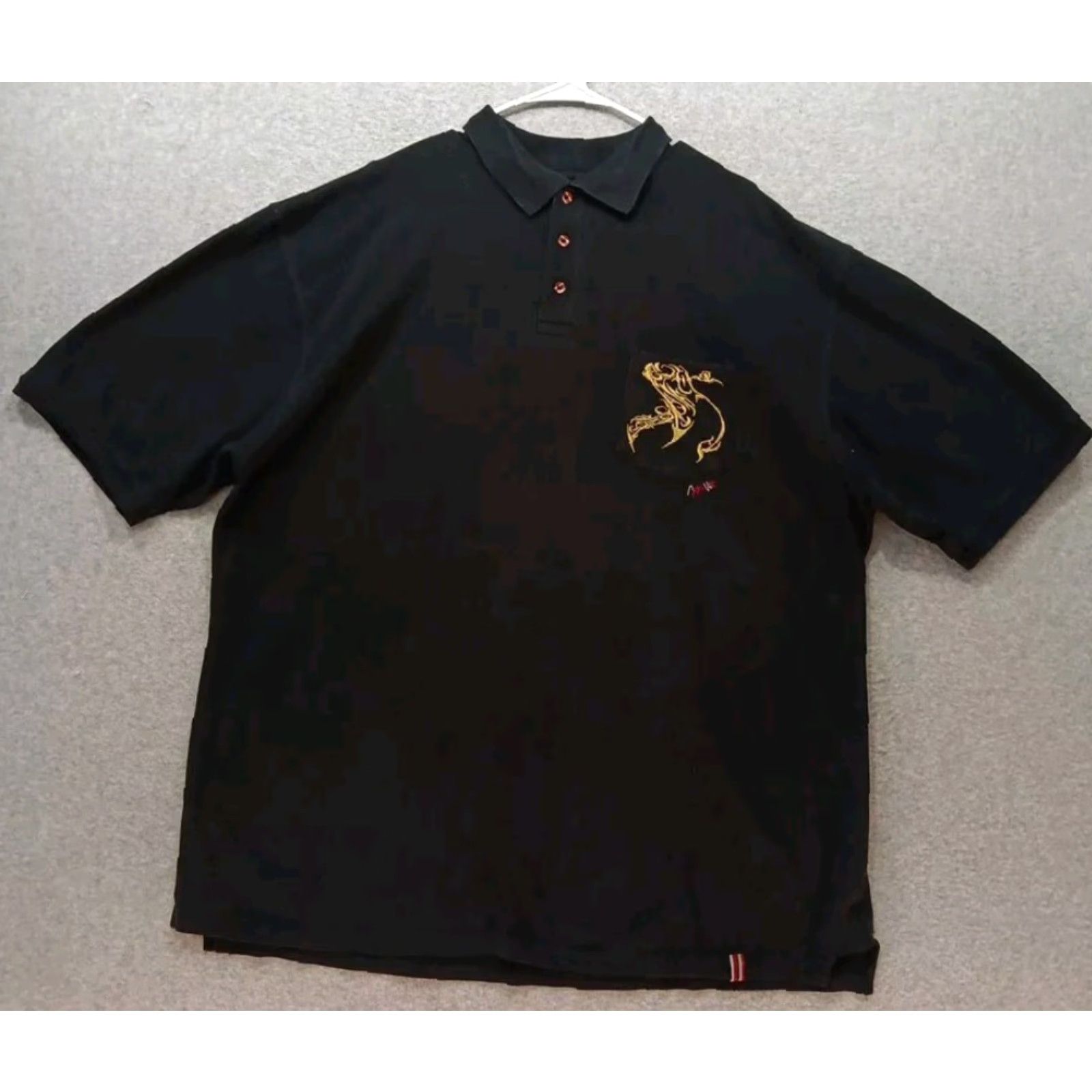 Coogi VINTAGE COOGI Men's Polo Shirt 4XL Black Short Sleeve Button-Up Front Pocket Embroidered 90s Y2K Mens Size US XXL / EU 58 / 5 - 2 Thumbnail
