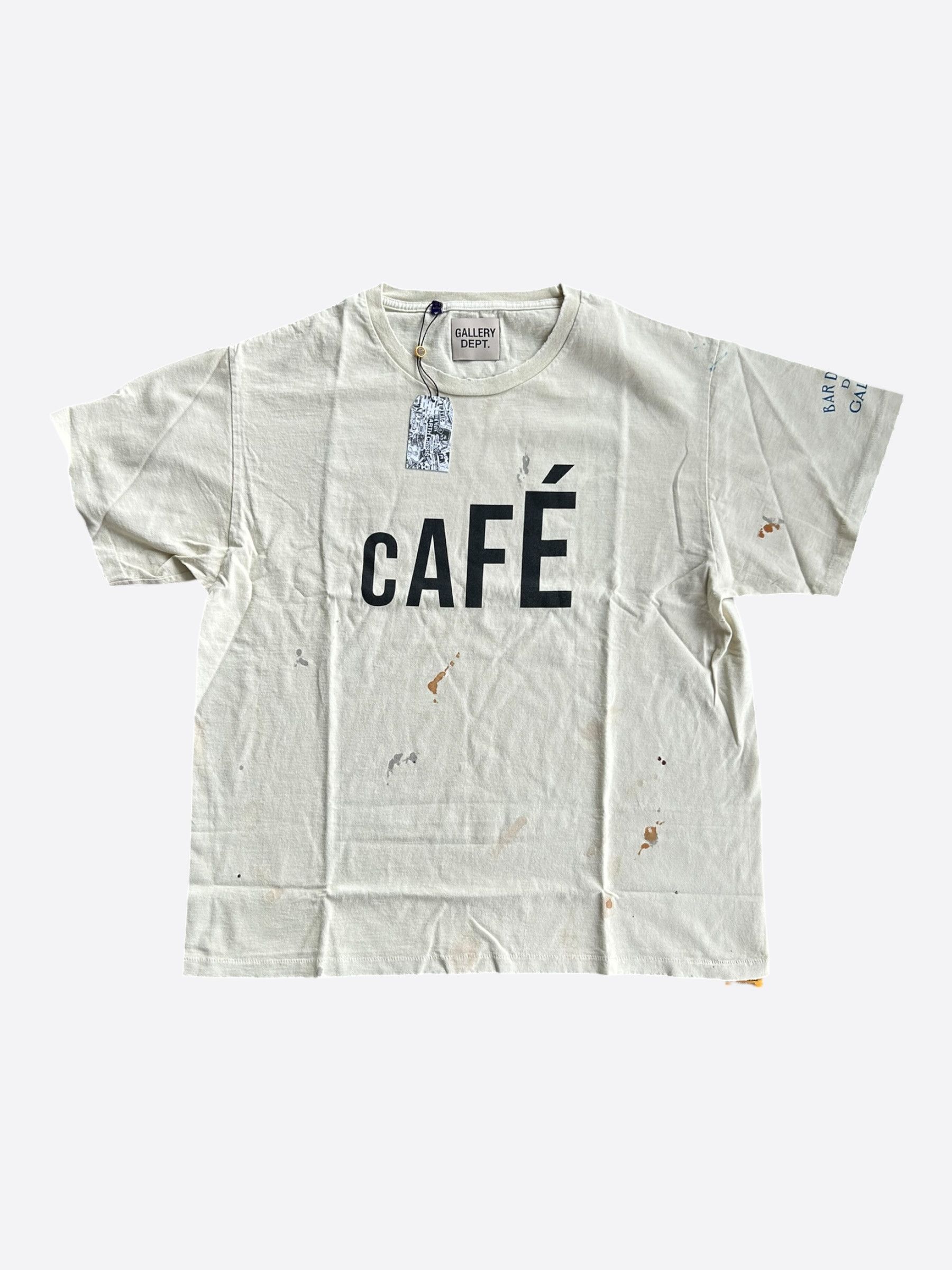 Gallery Dept. Gallery Dept Antique White & Black Cafe Bistro Logo T-Shirt Size US XS / EU 42 / 0 - 1 Thumbnail
