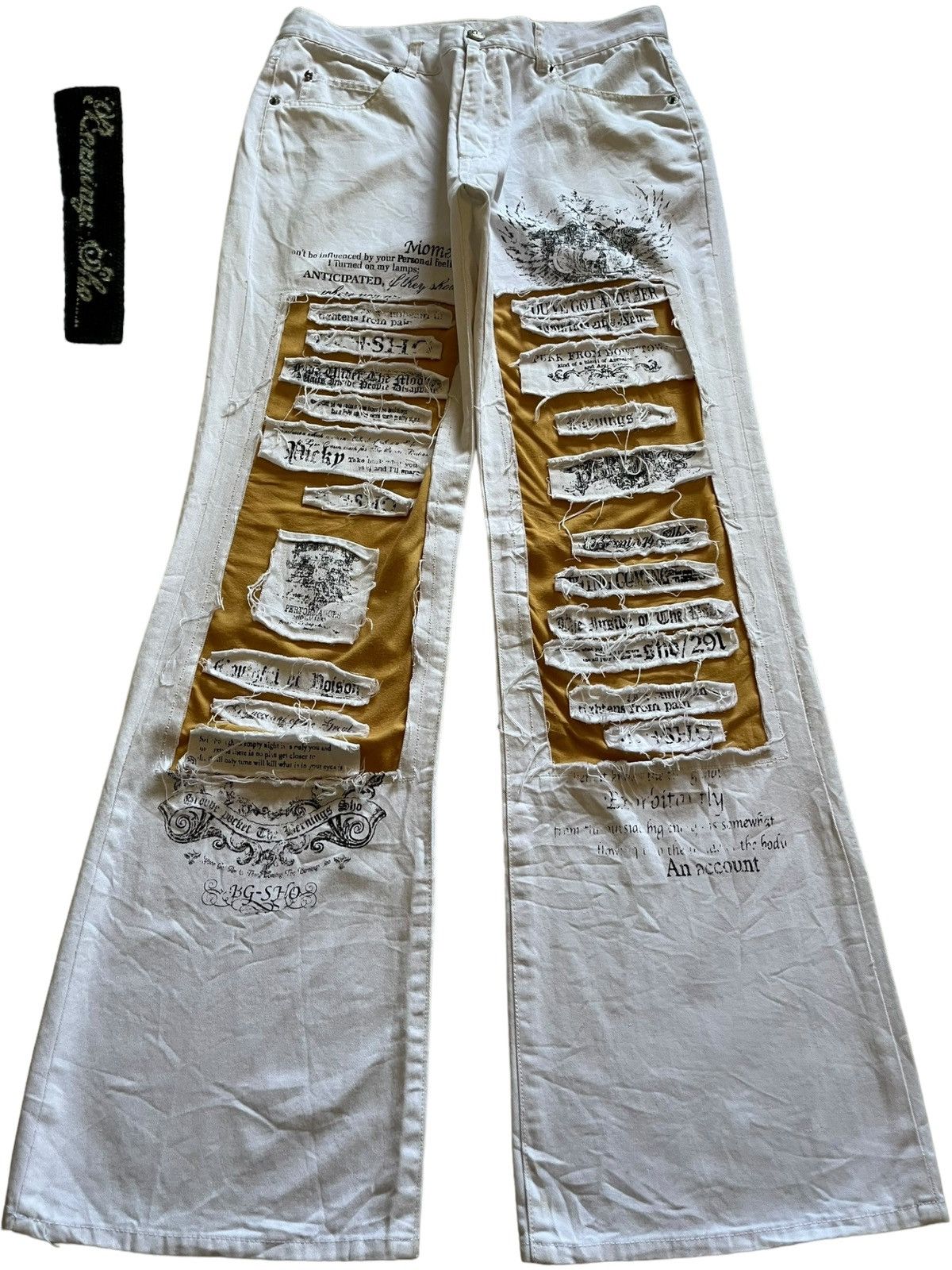 Japanese Brand Vintage Japanese Bernings Sho Flared Patches Jeans Size US 29 - 1 Thumbnail