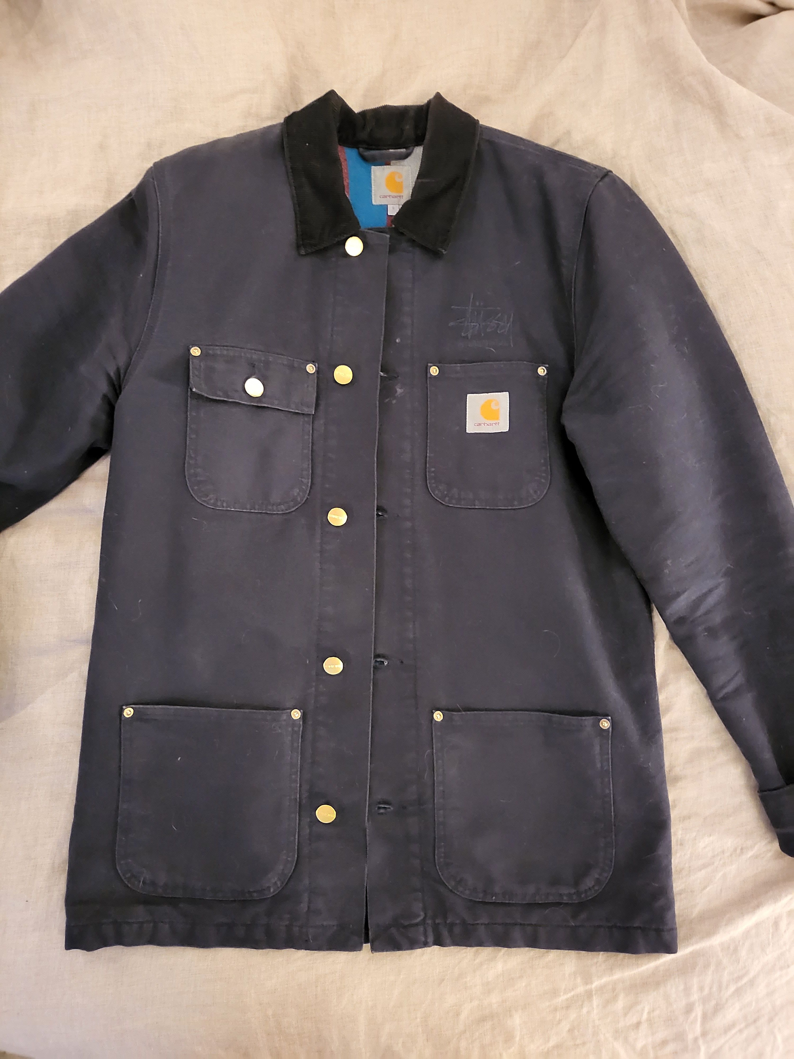 Stussy Carhartt x Stussy Michigan Coat Navy | Grailed