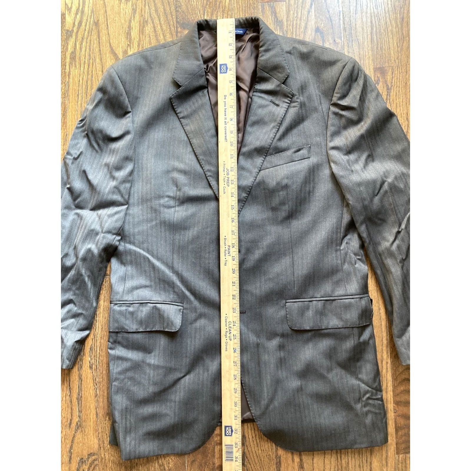 Vintage Coppley Vitale Barberis Canonico Suit Mens 42 33x30 Brown Wool Herringbone 2 Piece Classic Fit Size 42R - 4 Thumbnail