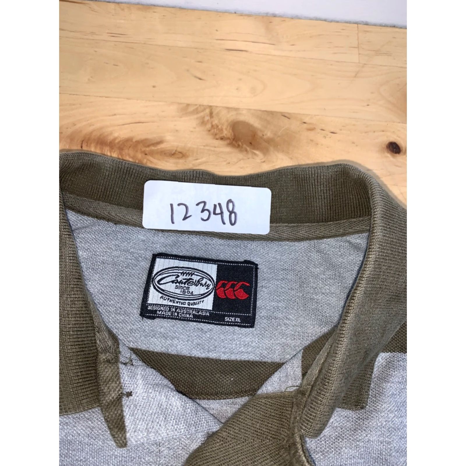 Vintage Canterbury Polo Shirt Mens XL Striped Short Sleeve Green Gray Polo Shirt Casual Activewear Rugby 90s? Size US XL / EU 56 / 4 - 2 Thumbnail