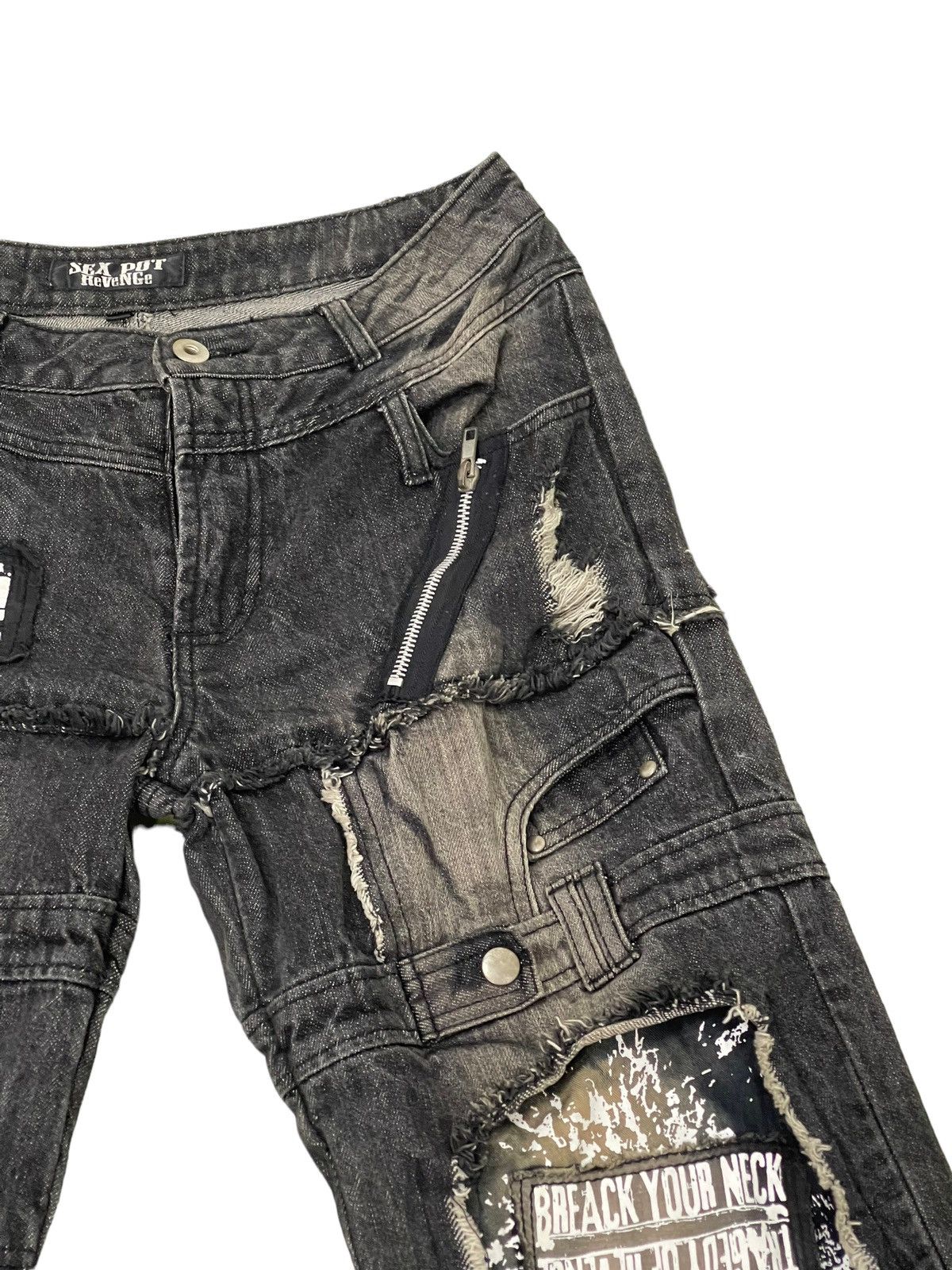 Japanese Brand Hagi Jeans Sex Pot Revenge Anarchy Distress Denim 8🟦4 Size US 30 / EU 46 - 9 Thumbnail