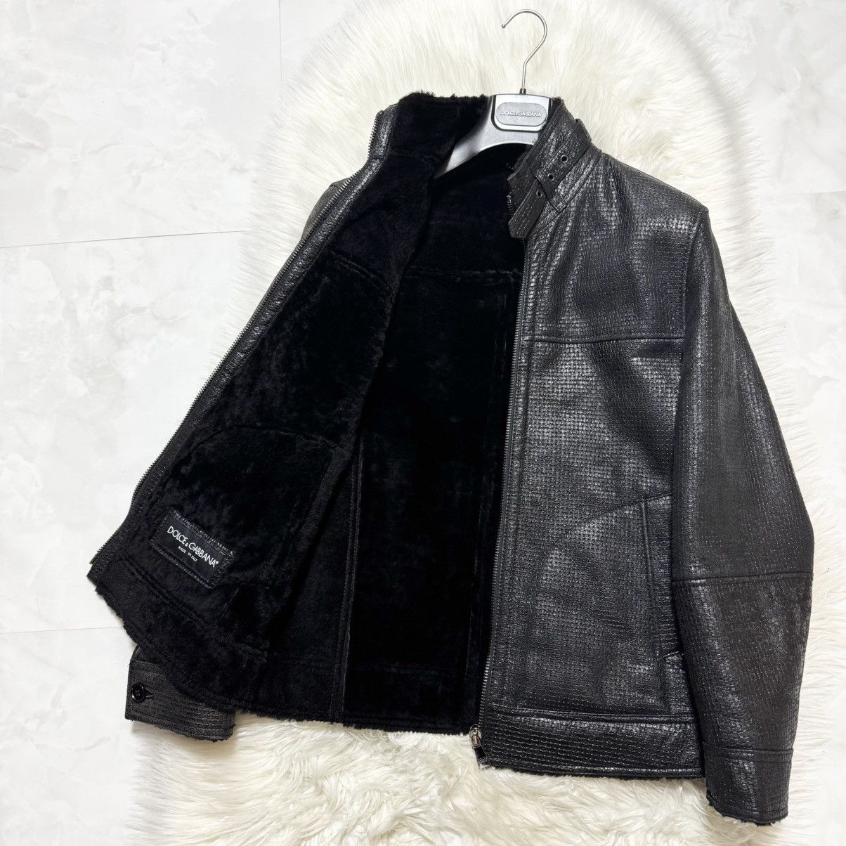 Dolce & Gabbana Authentic, Dolce & Gabbana Leather Jacket with Boa Size US S / EU 44-46 / 1 - 6 Thumbnail