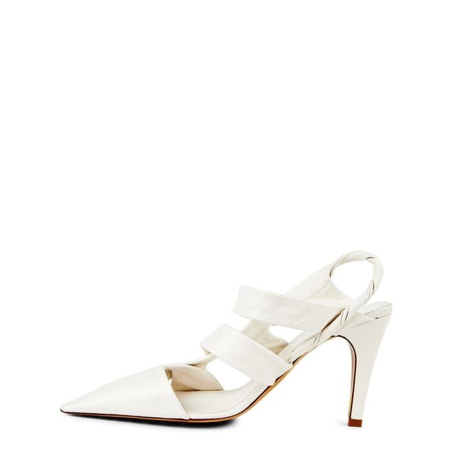 Bottega Veneta Bottega Veneta Point Slingbacks Stiletto Pumps in White Size US 7 / IT 37 - 2 Thumbnail