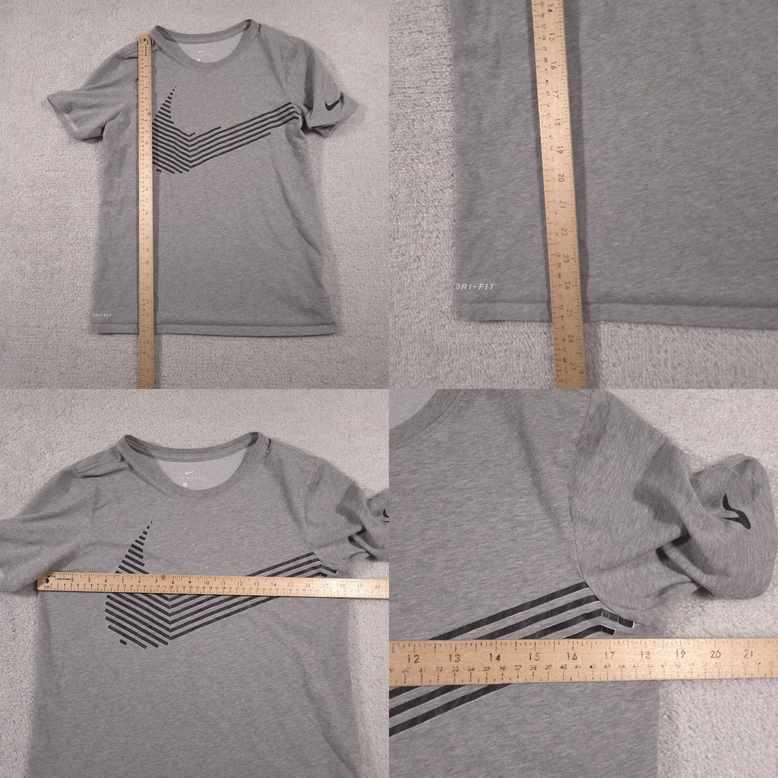 Nike Nike Dri-FIT Shirt Mens Small Gray Crewneck Short Sleeve Swoosh Graphic Athletic Tee Nike Tee Size US S / EU 44-46 / 1 - 8 Thumbnail