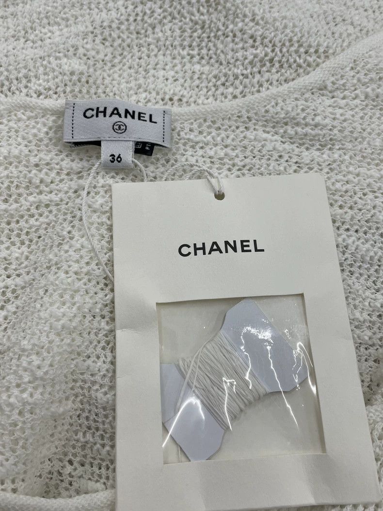 Chanel Chanel Beach Series White Pocket Knitted Vest Size XS / US 0-2 / IT 36-38 - 5 Thumbnail