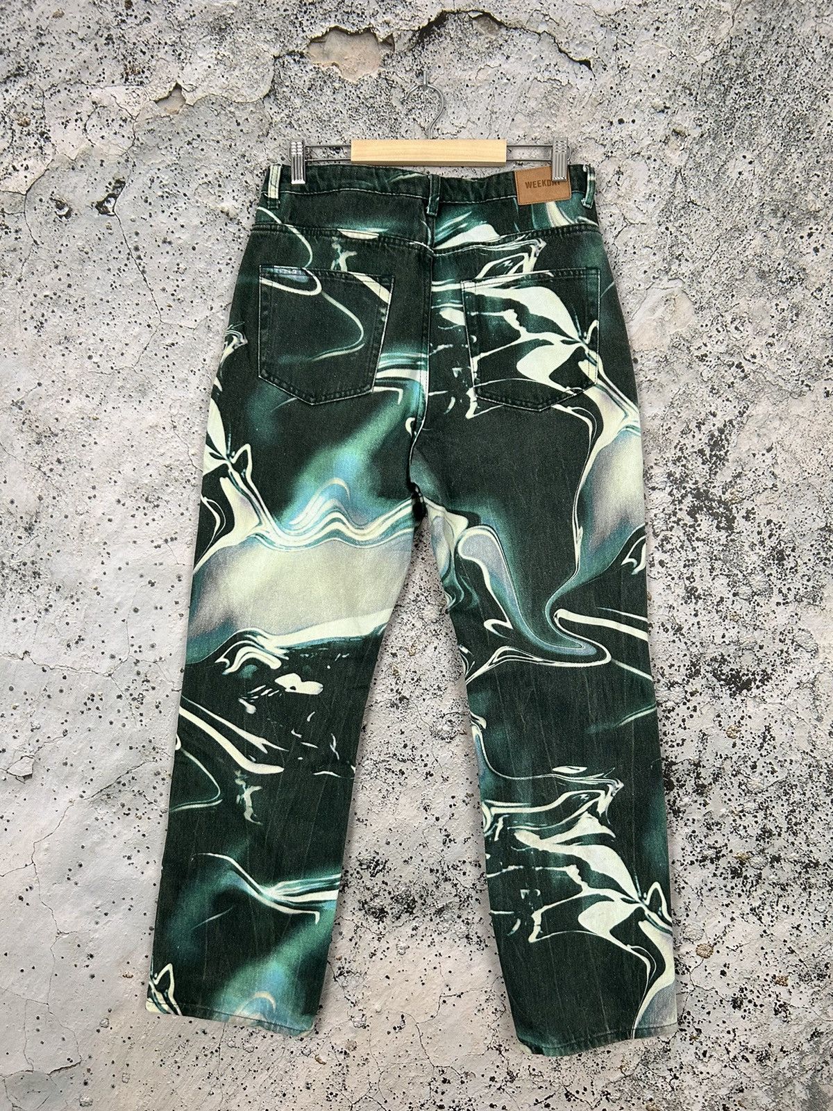 Weekday Weekday Voyage Melt Green Denim Pants Avantgarde Streetwear Size US 30 / EU 46 - 4 Thumbnail