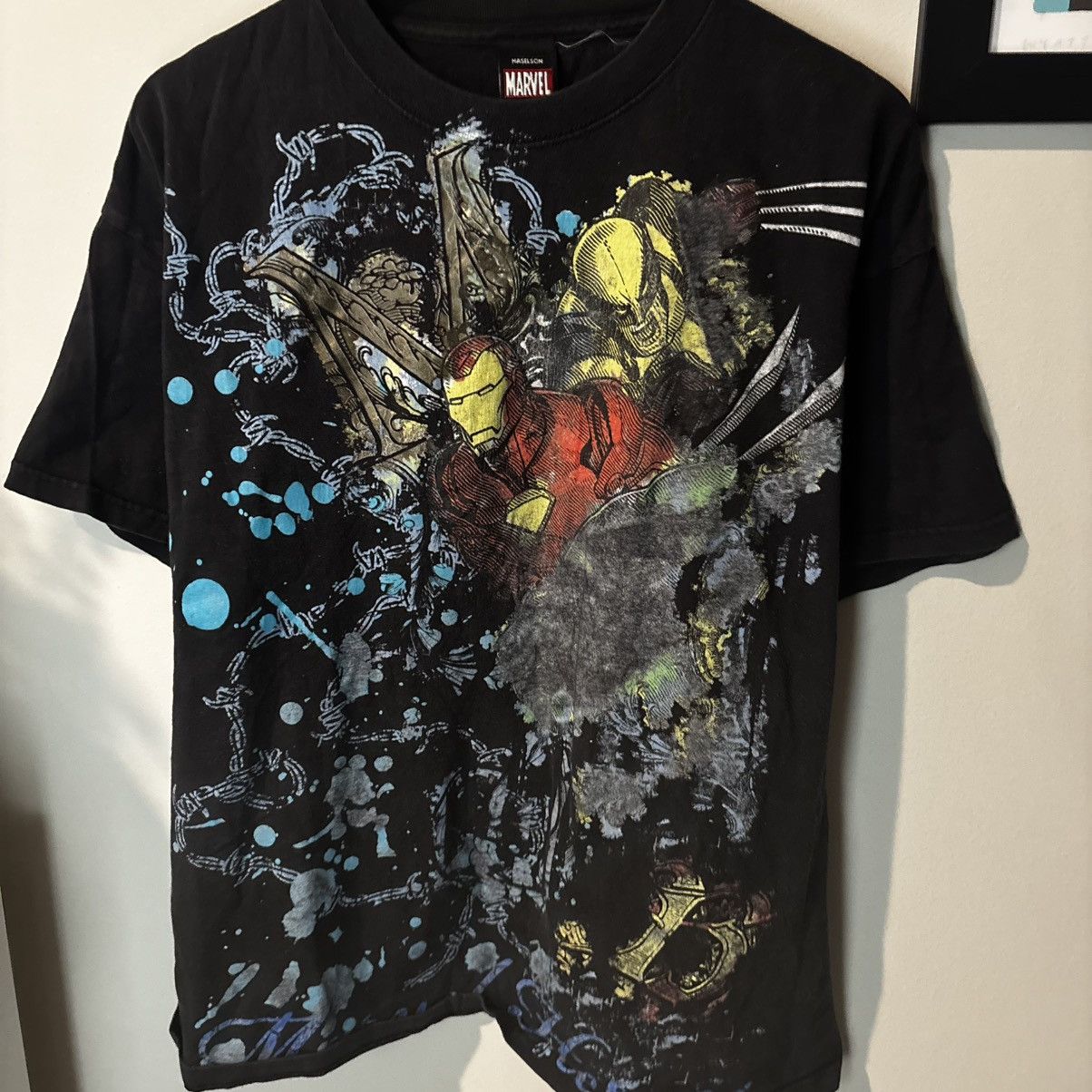 Marvel Comics Y2K 2008 Haselson Front AOP Iron-Man Graphic T Shirt Size US XL / EU 56 / 4 - 1 Thumbnail