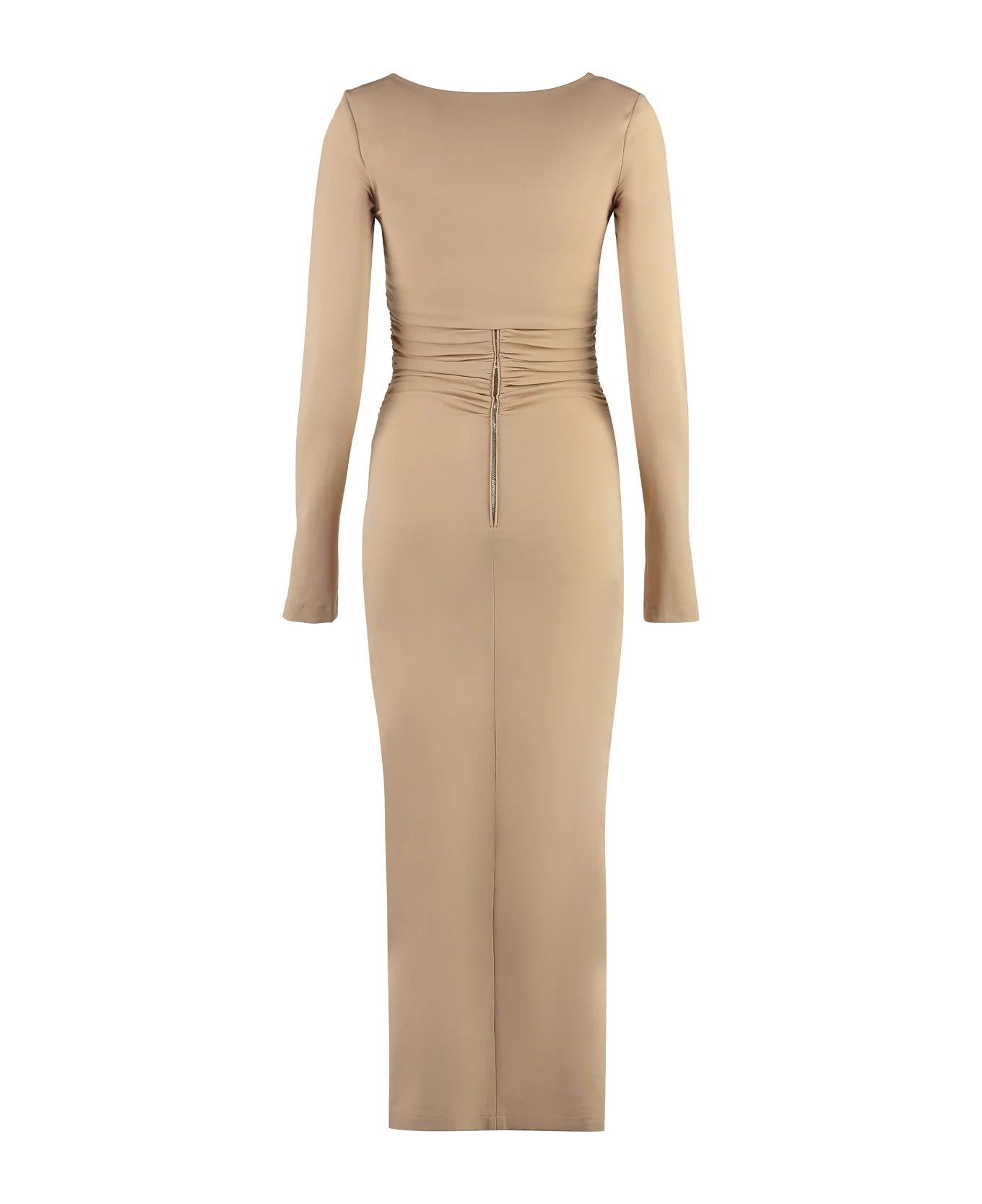 Dolce & Gabbana o1y0825 Midi Dress in Beige Size S / US 4 / IT 40 - 2 Thumbnail