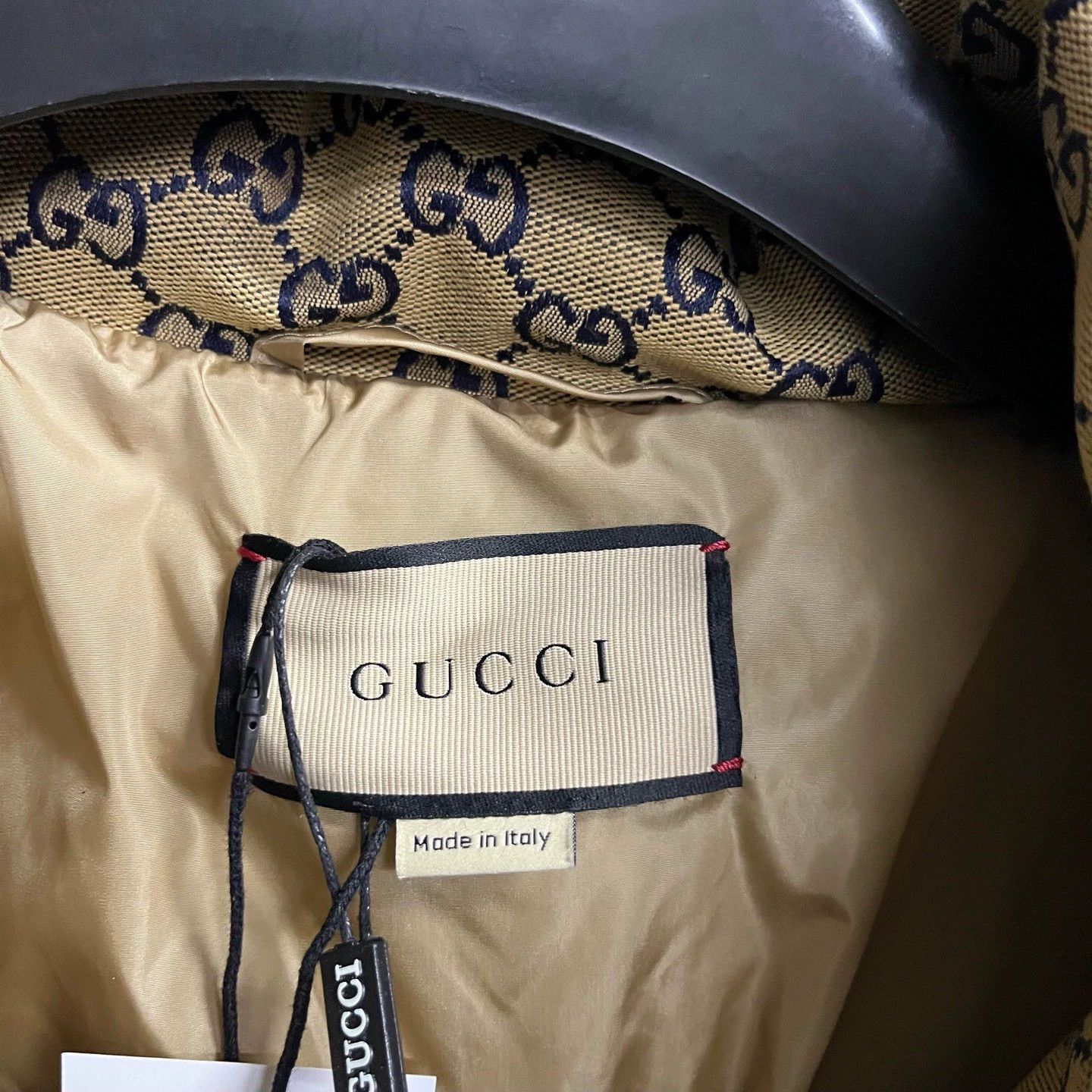 Gucci gucci brown logo print puffy jacket with hood Size US L / EU 52-54 / 3 - 2 Thumbnail