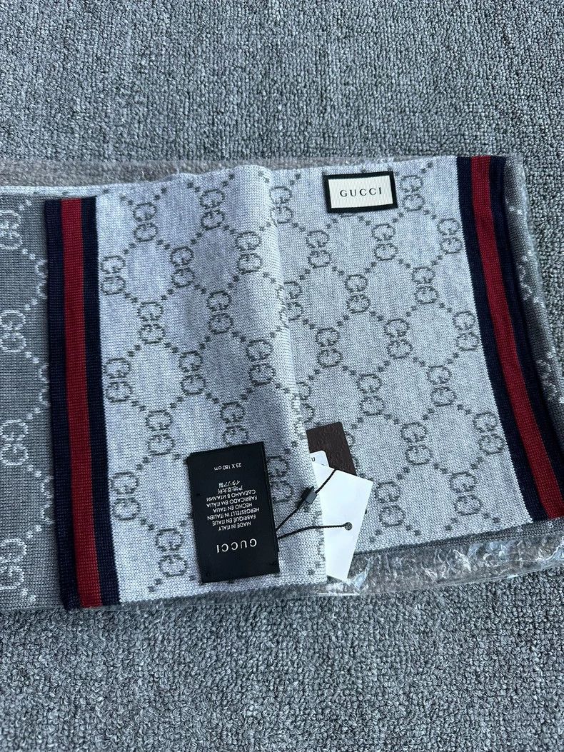 Gucci Gucci Double G full print logo pure wool scarf 2501-Nextarr Size ONE SIZE - 1 Thumbnail