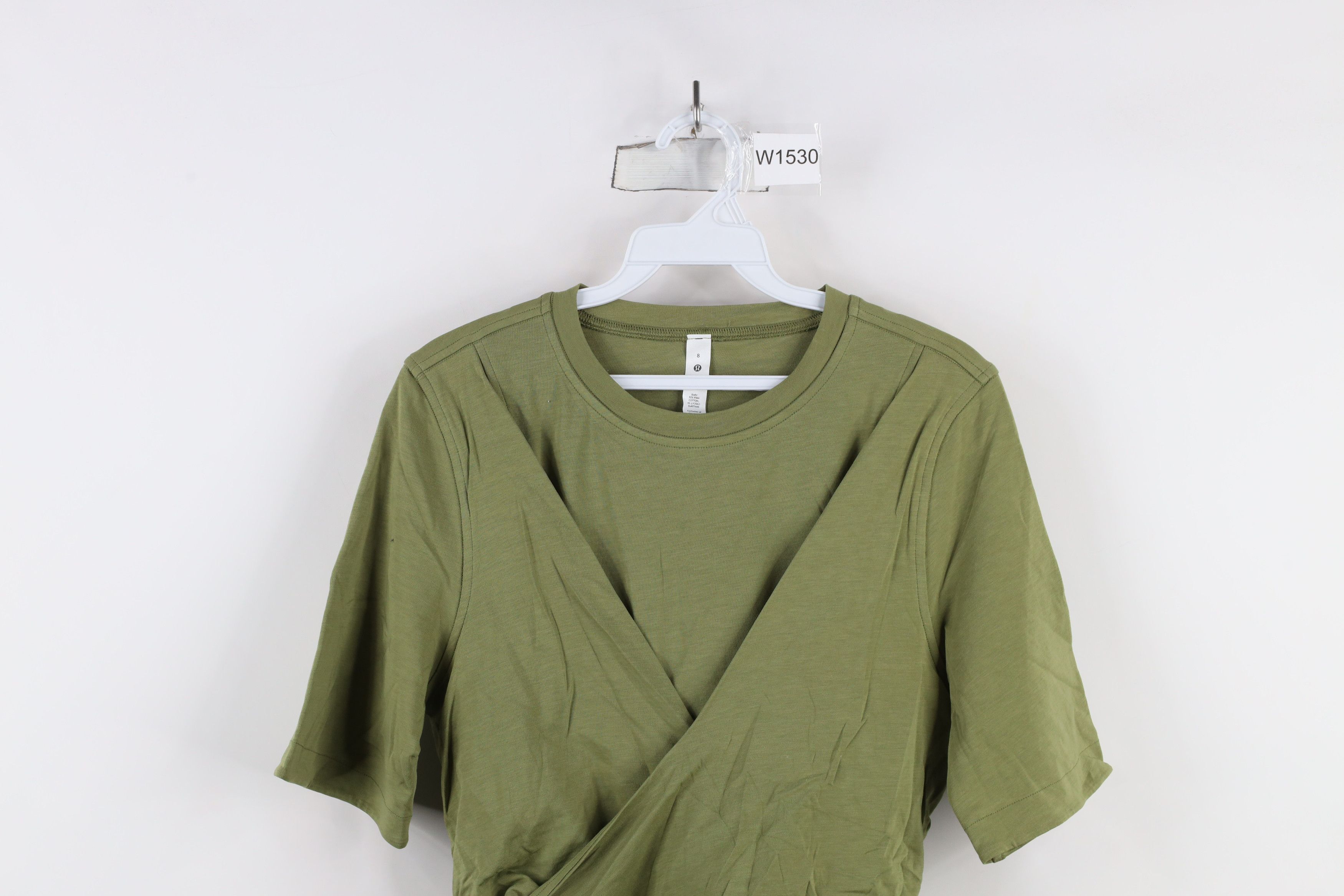 Lululemon × Vintage Lululemon Cotton Stretch Wrap T-Shirt Dress Bronze Green Size M / US 6-8 / IT 42-44 - 2 Thumbnail