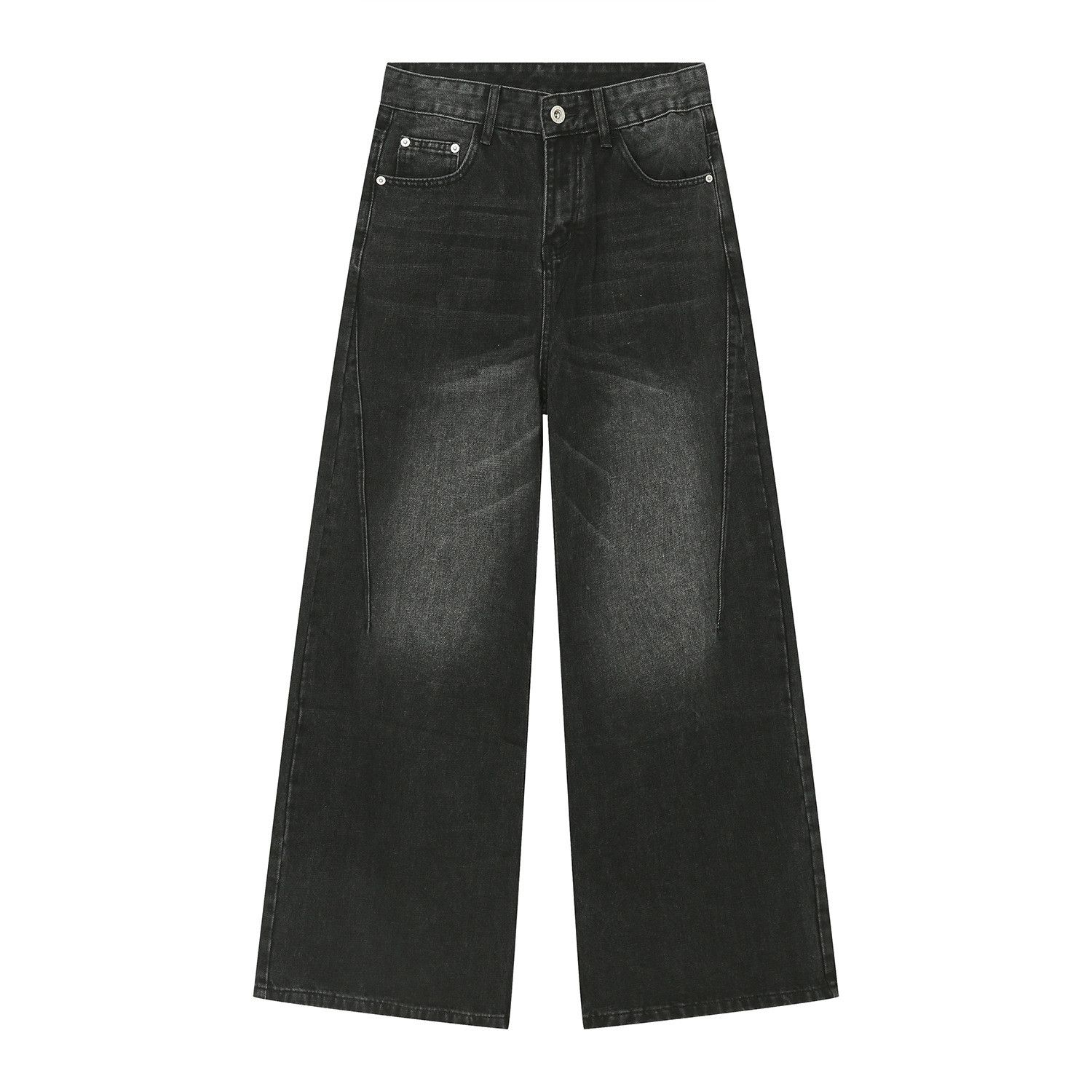 Japanese Brand × Jean Black distressed vintage washed straight jeans Size US 32 / EU 48 - 6 Thumbnail
