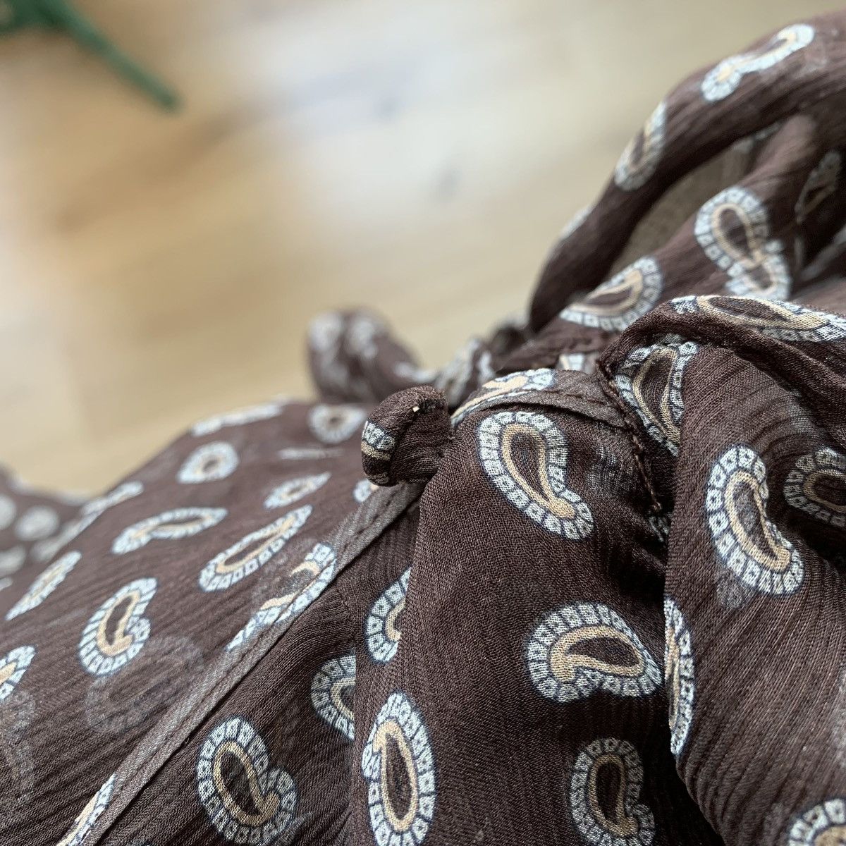 Prada Prada Paisley Print Silk Chiffon Sheer Blouse Brown Size 44 Size S / US 4 / IT 40 - 24 Thumbnail