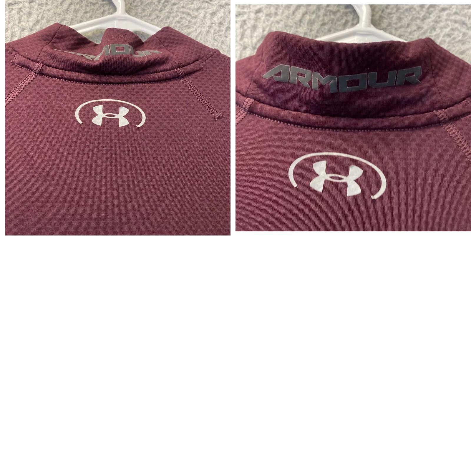 Under Armour VINTAGE Under Armour Shirt Men Long Sleeve Mock Neck Maroon Large 38-74 Outdoor Mens Size US L / EU 52-54 / 3 - 8 Thumbnail