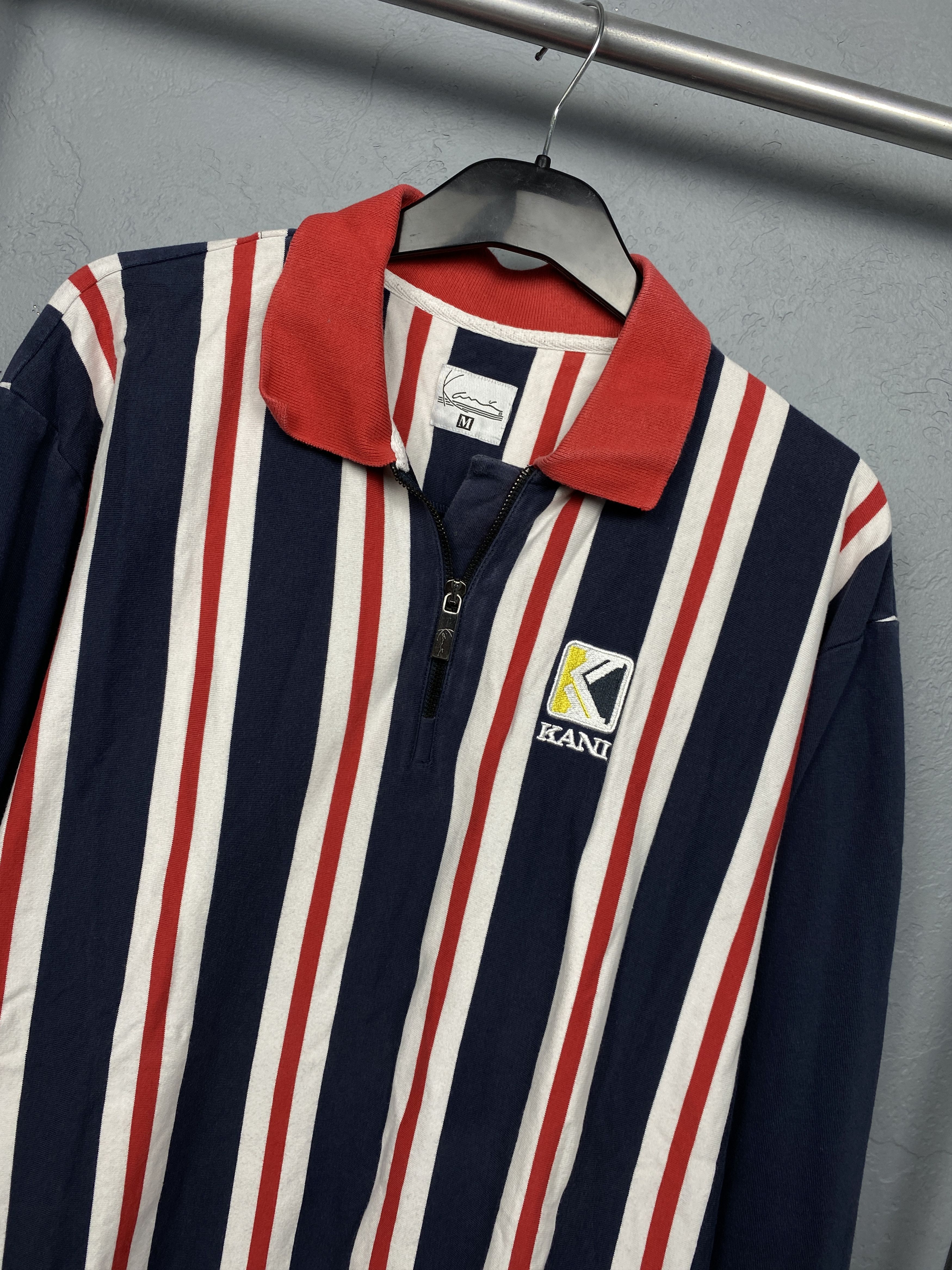 Karl Kani Karl Kani Vintage Mens Long Sleeve Striped Polo Shirt Size US M / EU 48-50 / 2 - 2 Thumbnail