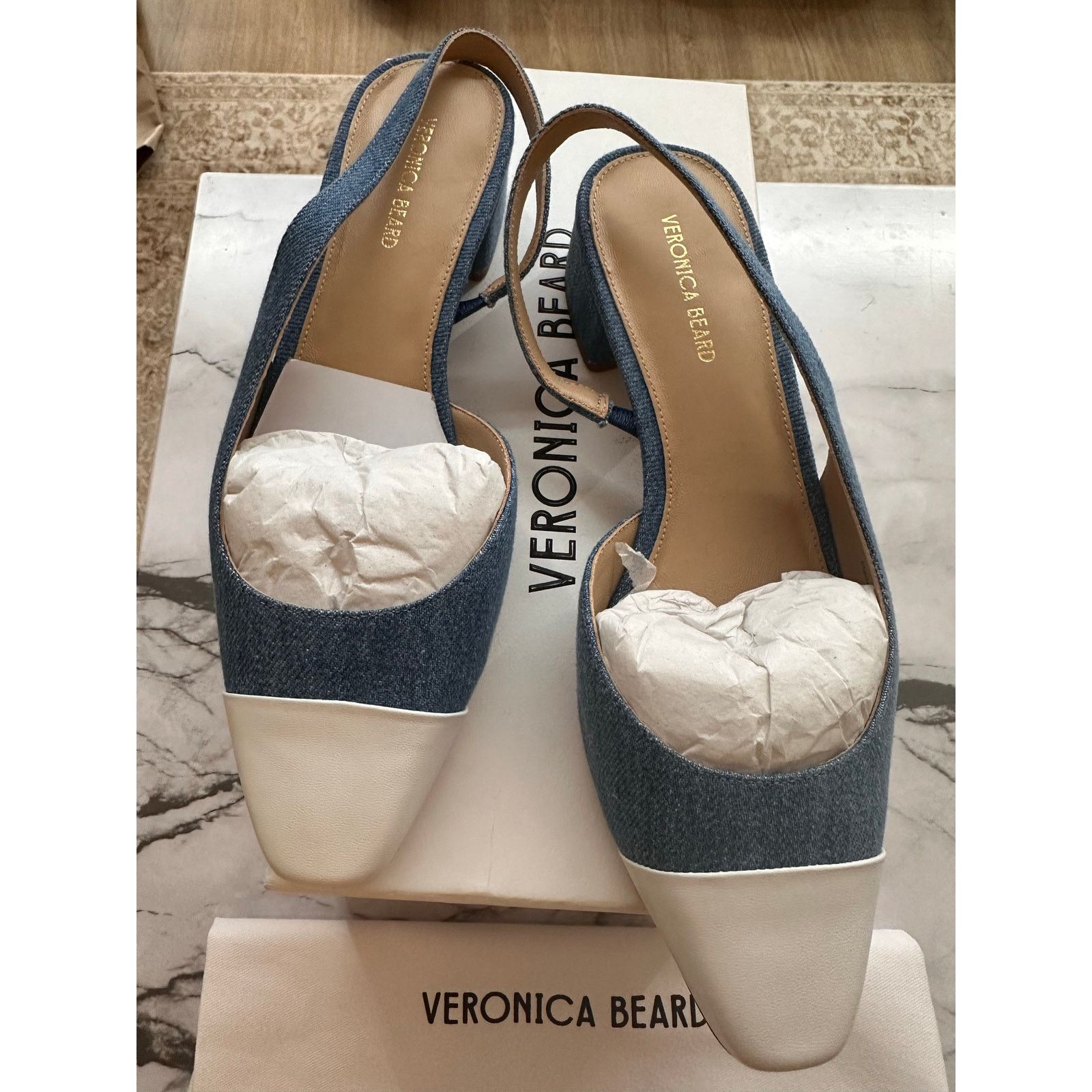 Veronica Beard NEW Veronica Beard Cecile Denim Cap-Toe Slingback size 7 Size US 7 / IT 37 - 7 Thumbnail