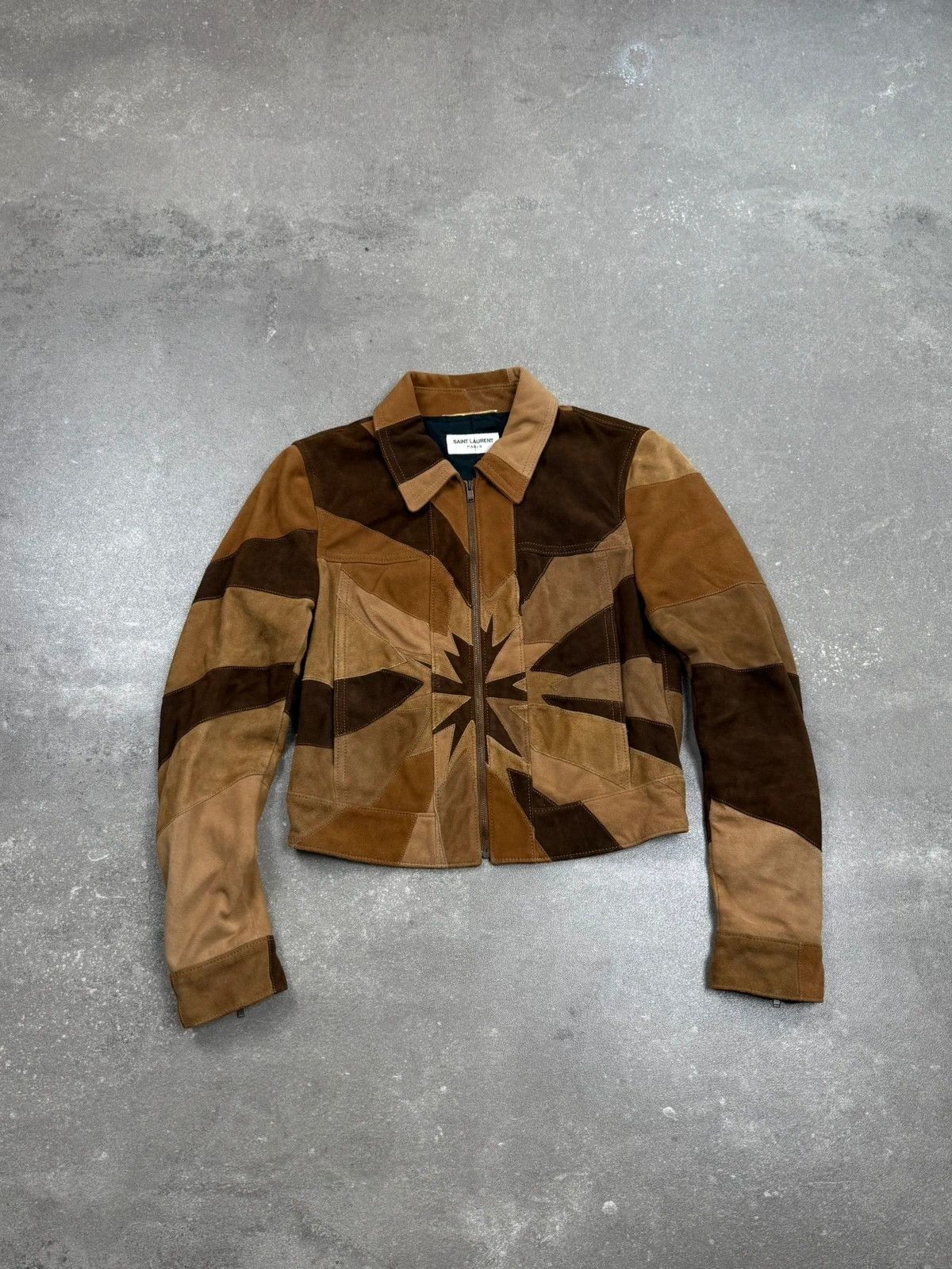 Saint Laurent Paris Saint Laurent Patchwork leather jacket SS2014 Hedi Slimane Size XS / US 0-2 / IT 36-38 - 1 Thumbnail