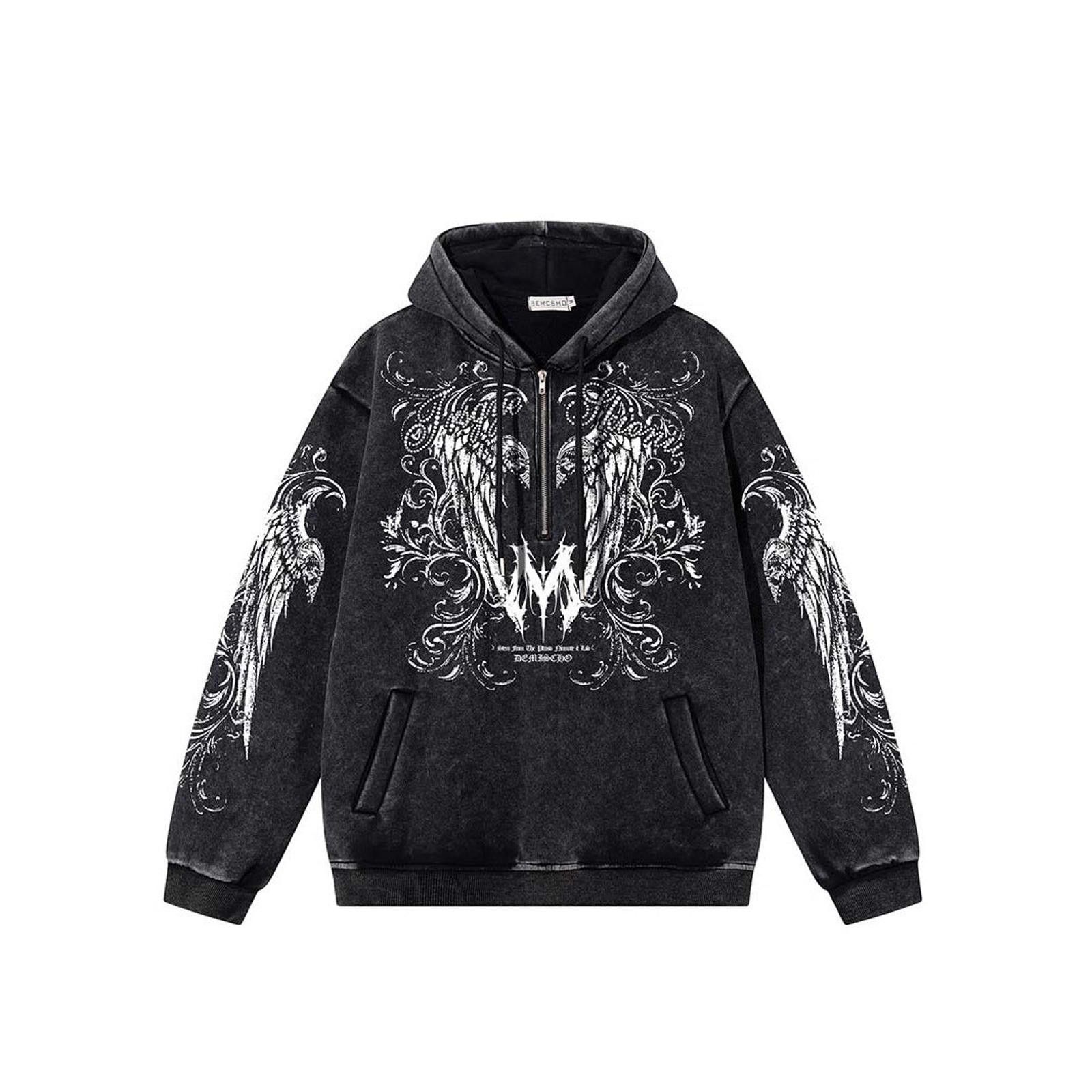 Japanese Brand Black Graphic Print Hoodie, Streetwear Hoodie Size US M / EU 48-50 / 2 - 1 Thumbnail