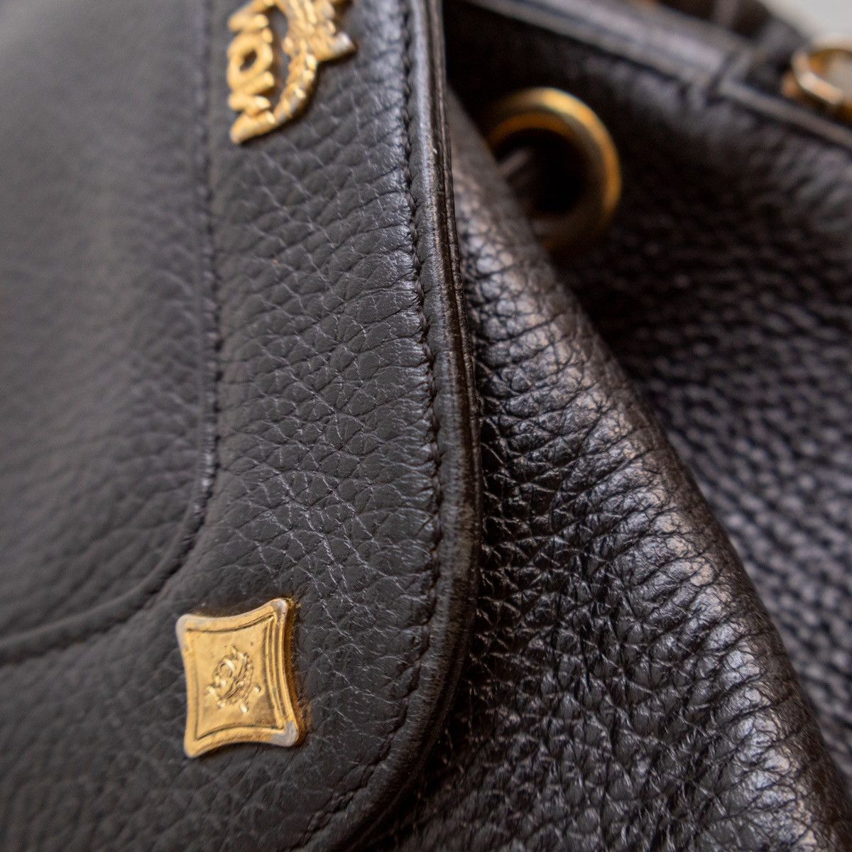 MCM × Vintage Vintage Authentic MCM Black Leather Backpack Germany Medium Size ONE SIZE - 14 Thumbnail