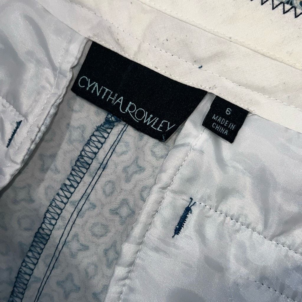 Cynthia Rowley Cynthia Rowley, Geometric Print Stretch Trousers Pressed Fro Size 28" / US 6 / IT 42 - 2 Thumbnail