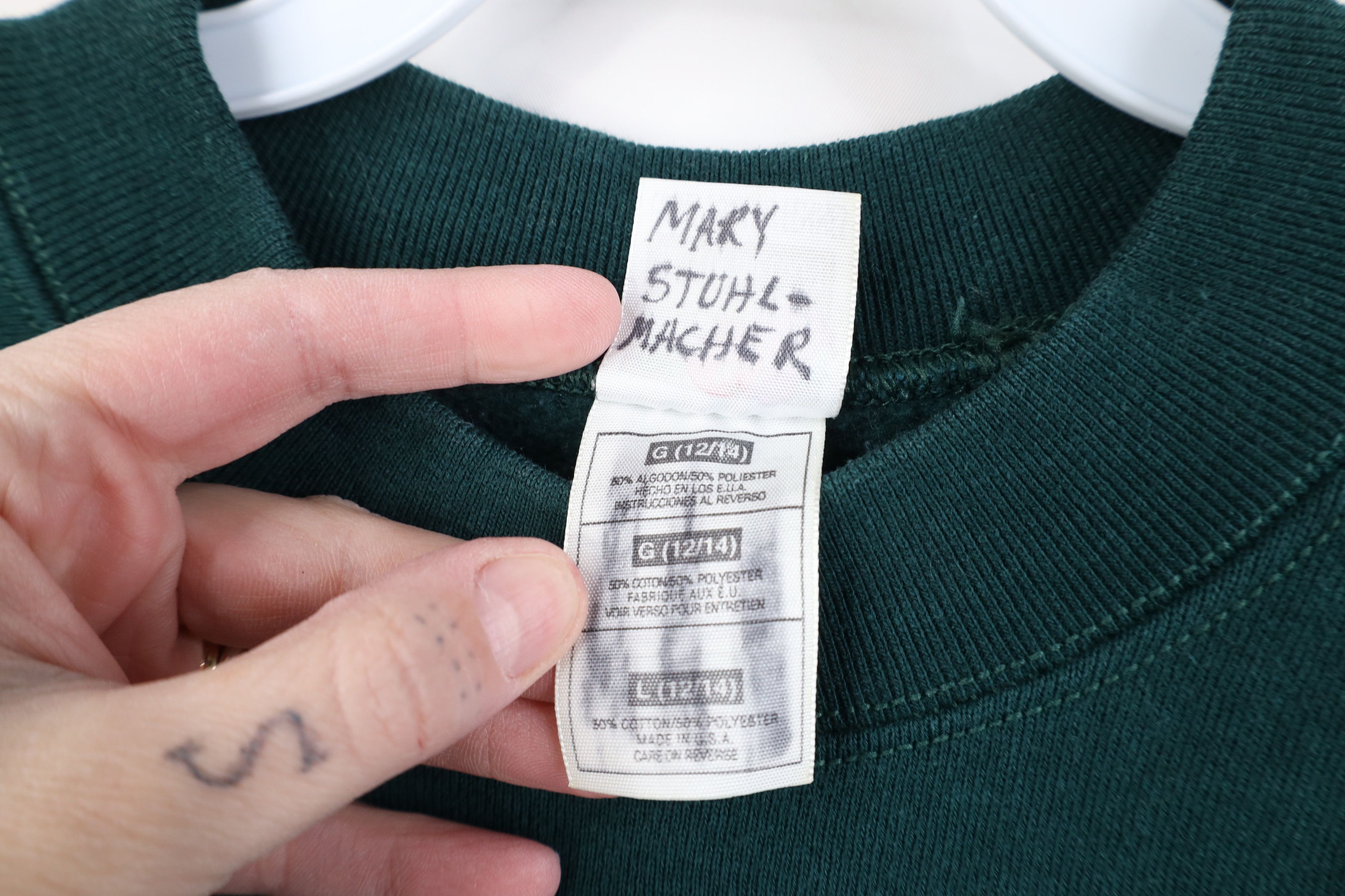 Vintage Vintage 90s Streetwear Crewneck Sweatshirt Hunter Green USA Size L / US 10 / IT 46 - 5 Thumbnail